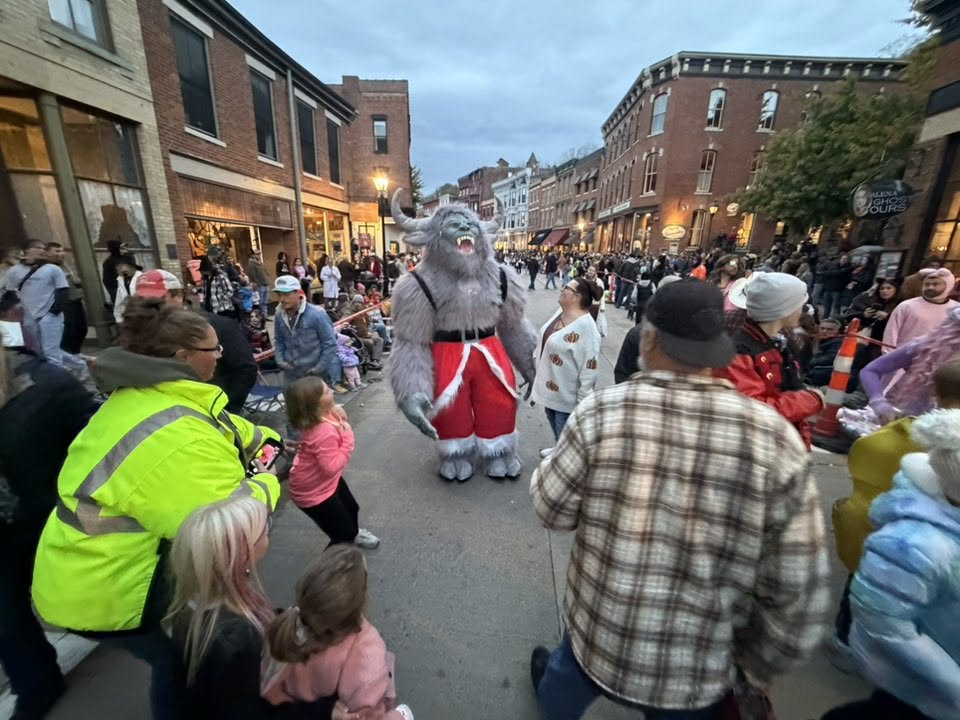 Krampy at the 2025 Galena Halloween Parade, photo 1