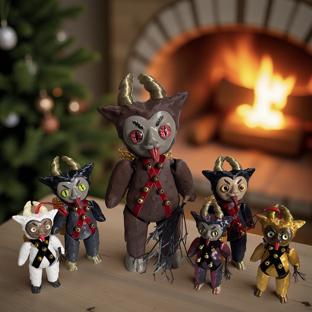 Handmade Krampus figures from Galena Christmas Company
