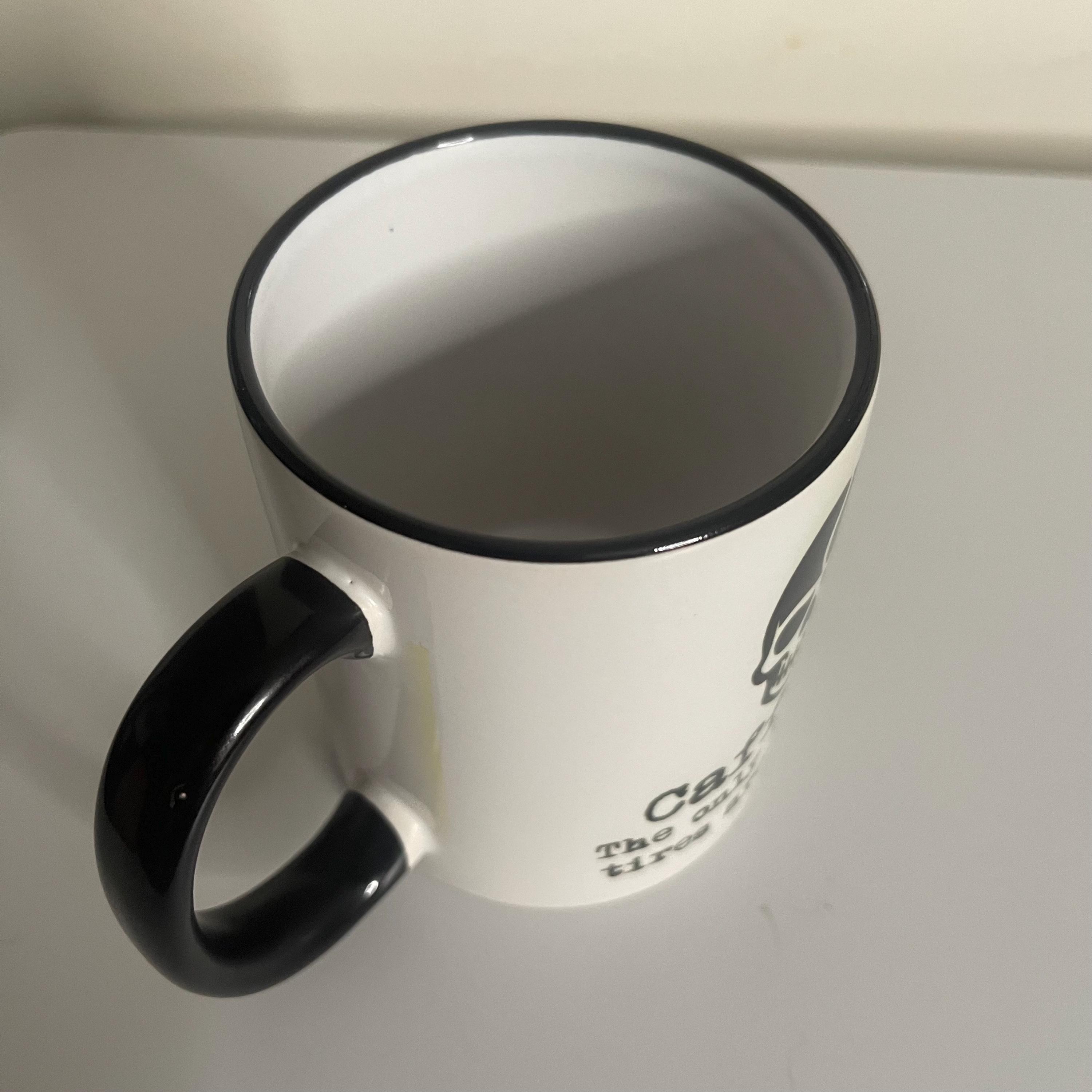 Caffeine, the only reason your tires aren’t slashed 11oz dark humor coffee mug, view 3