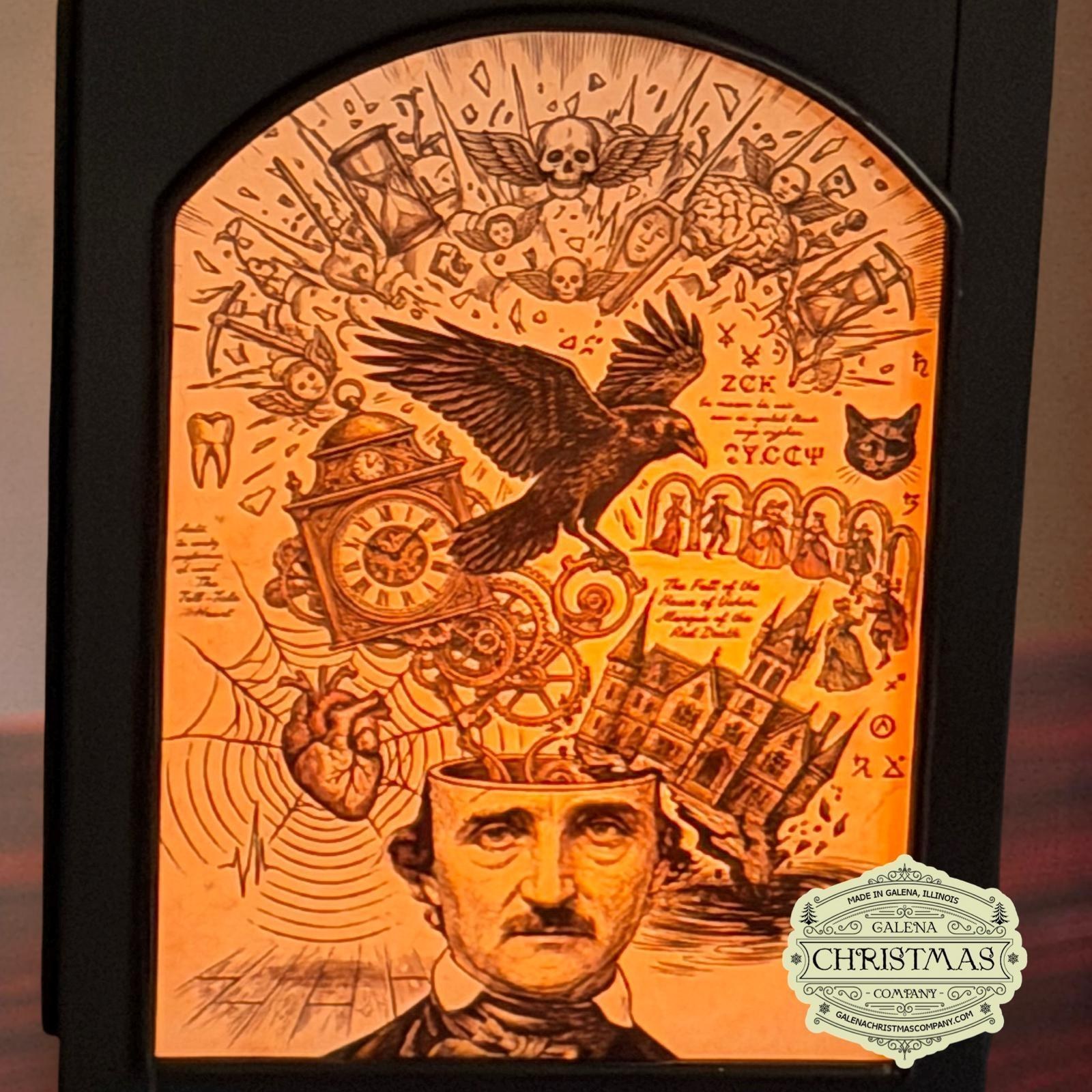 Limited Edition Edgar Allen Poe Raven LED Flame Lantern 0026EP, view 9