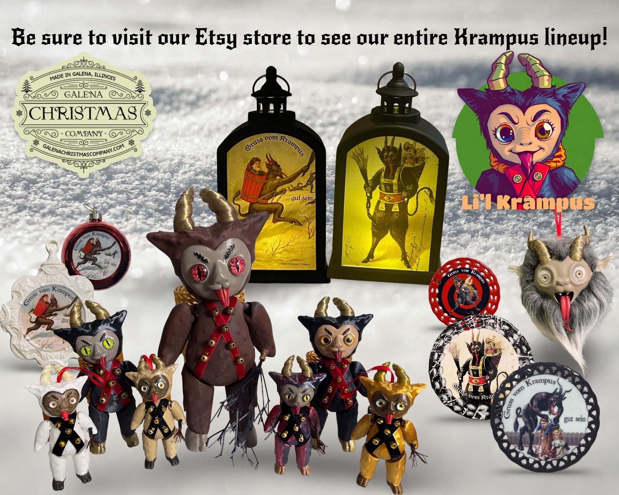 Lil Krampus 6-inch Ornament – Holiday Enforcer with Horns and Attitude 2-tone Black Red LK006, view 4