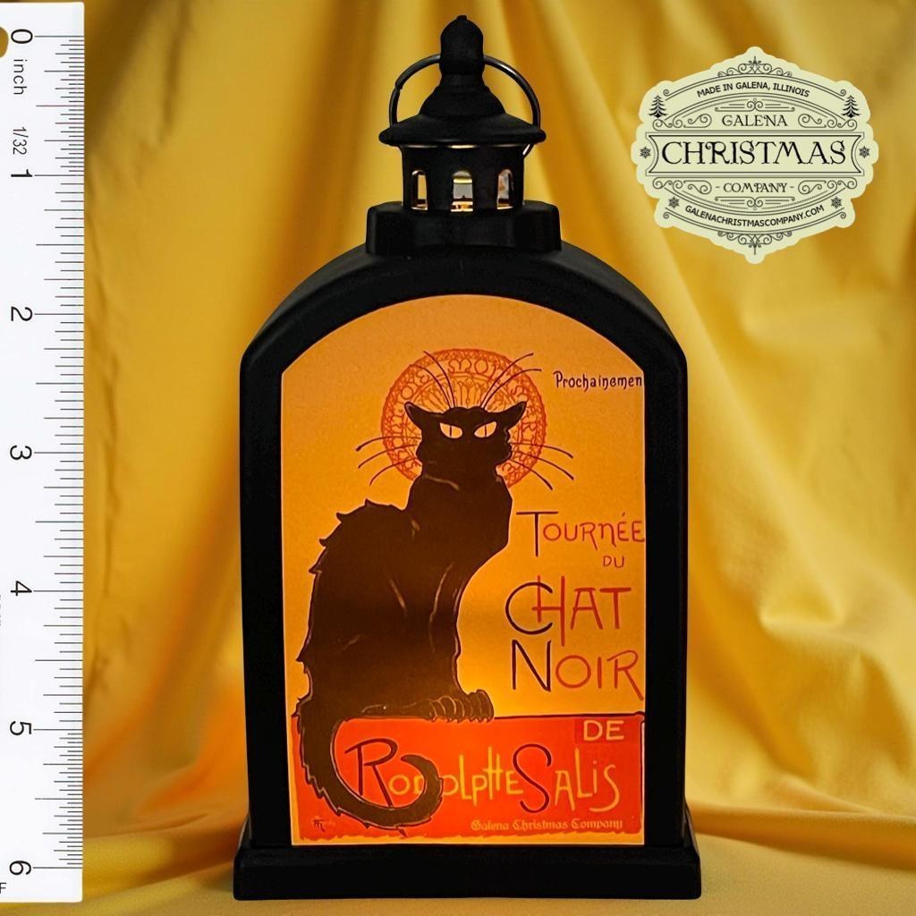 Le Chat Noir Lantern: Vintage Parisian Cabaret LED Light, view 2
