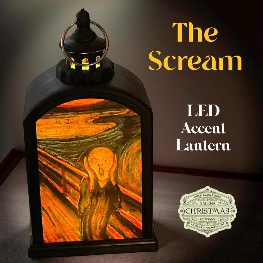 The Scream LED Edvard Munch Accent Lantern – 6-Inch Double-Sided Display / SCR25/001