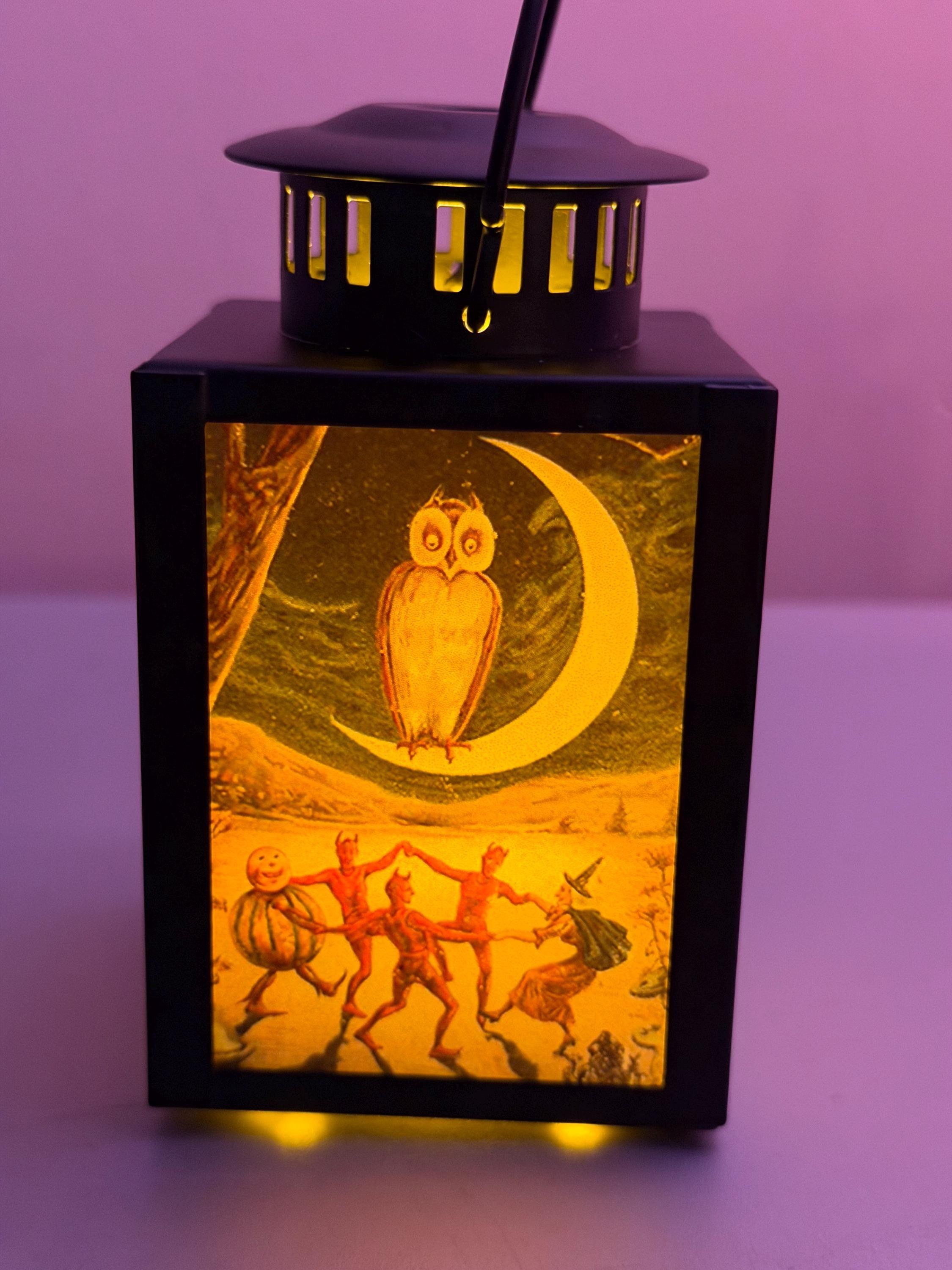 Vintage Style Merry Halloween Lantern Witch LED Holiday Accent Lamp 4-inch / HALW/0126, view 4