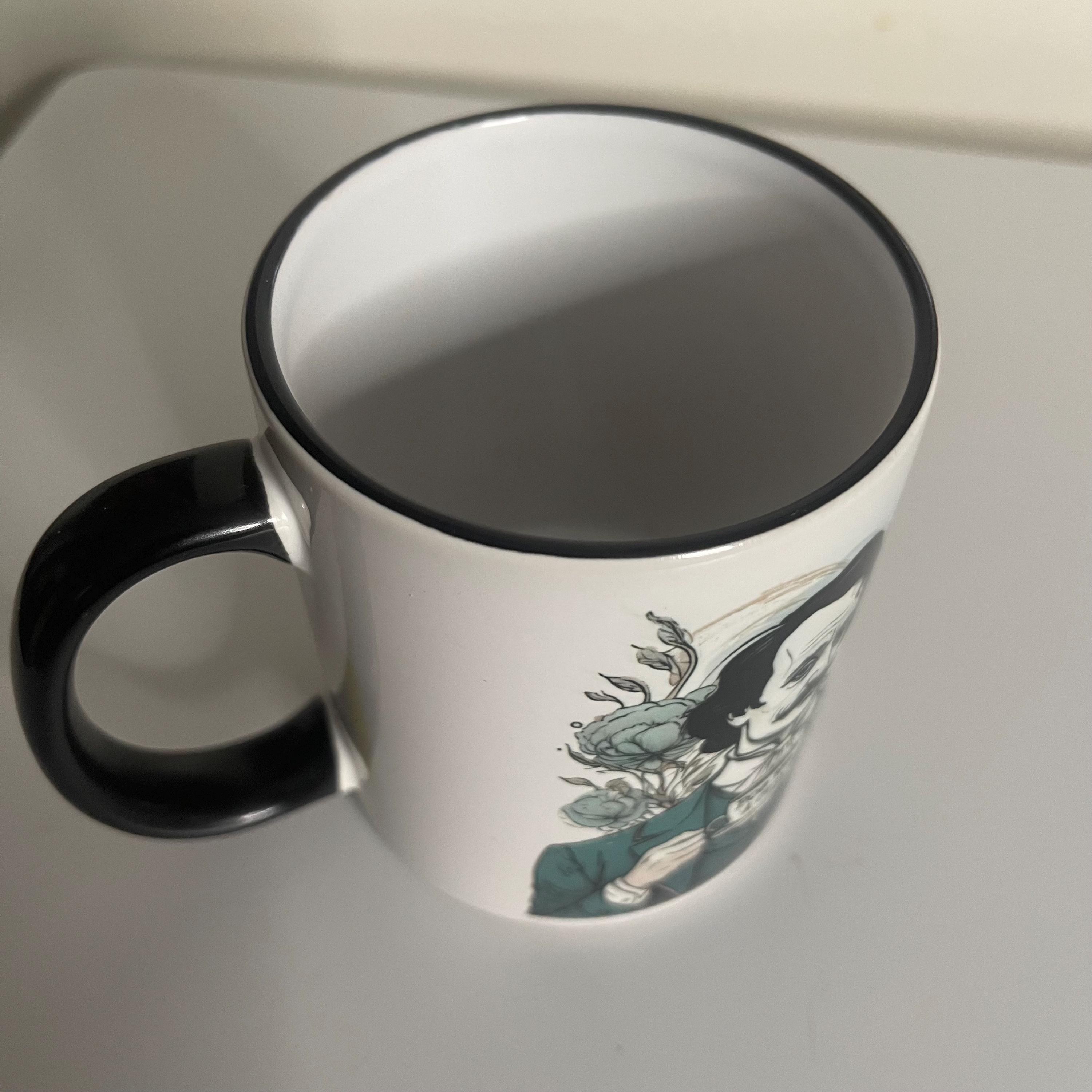 Edgar Allen Poe Raven 11oz dark humor coffee mug, view 3