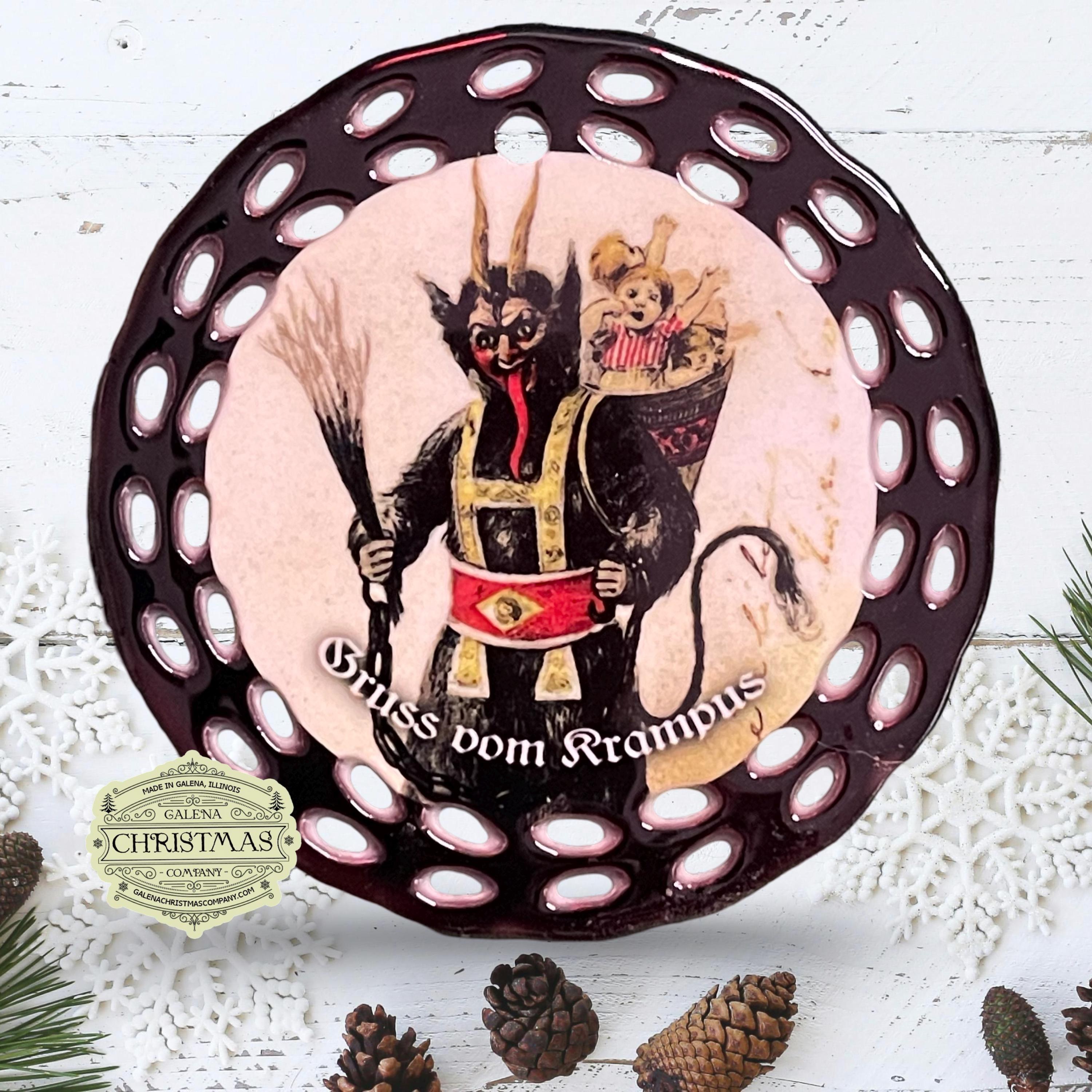 Krampus / Gruss Vom Krampus Holiday Ornament Black Double-Sided 3-inch Round /KRA24-01
