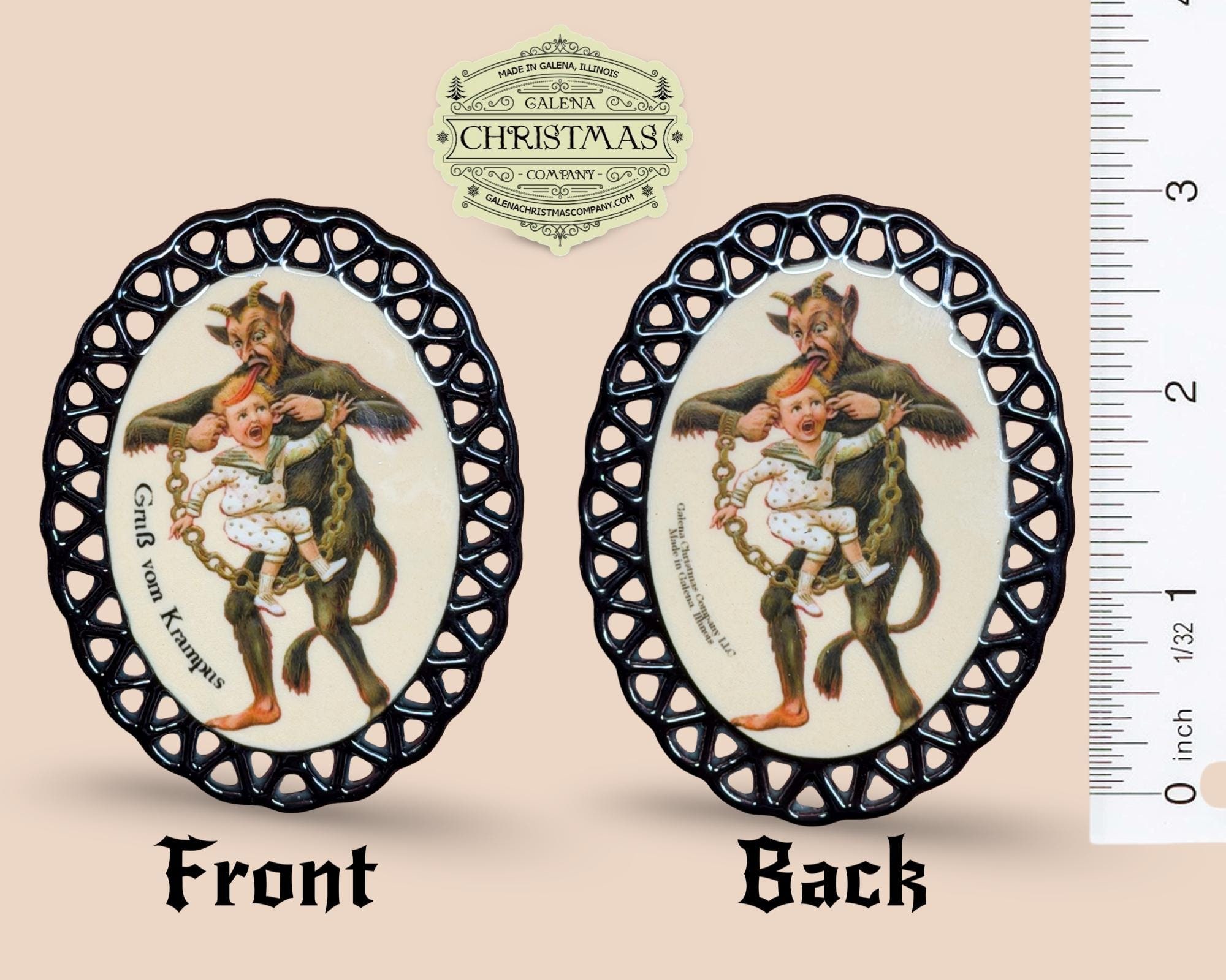 Krampus / gruß vom Krampus Holiday Ornament Black Oval Double-Sided 23-30, view 2