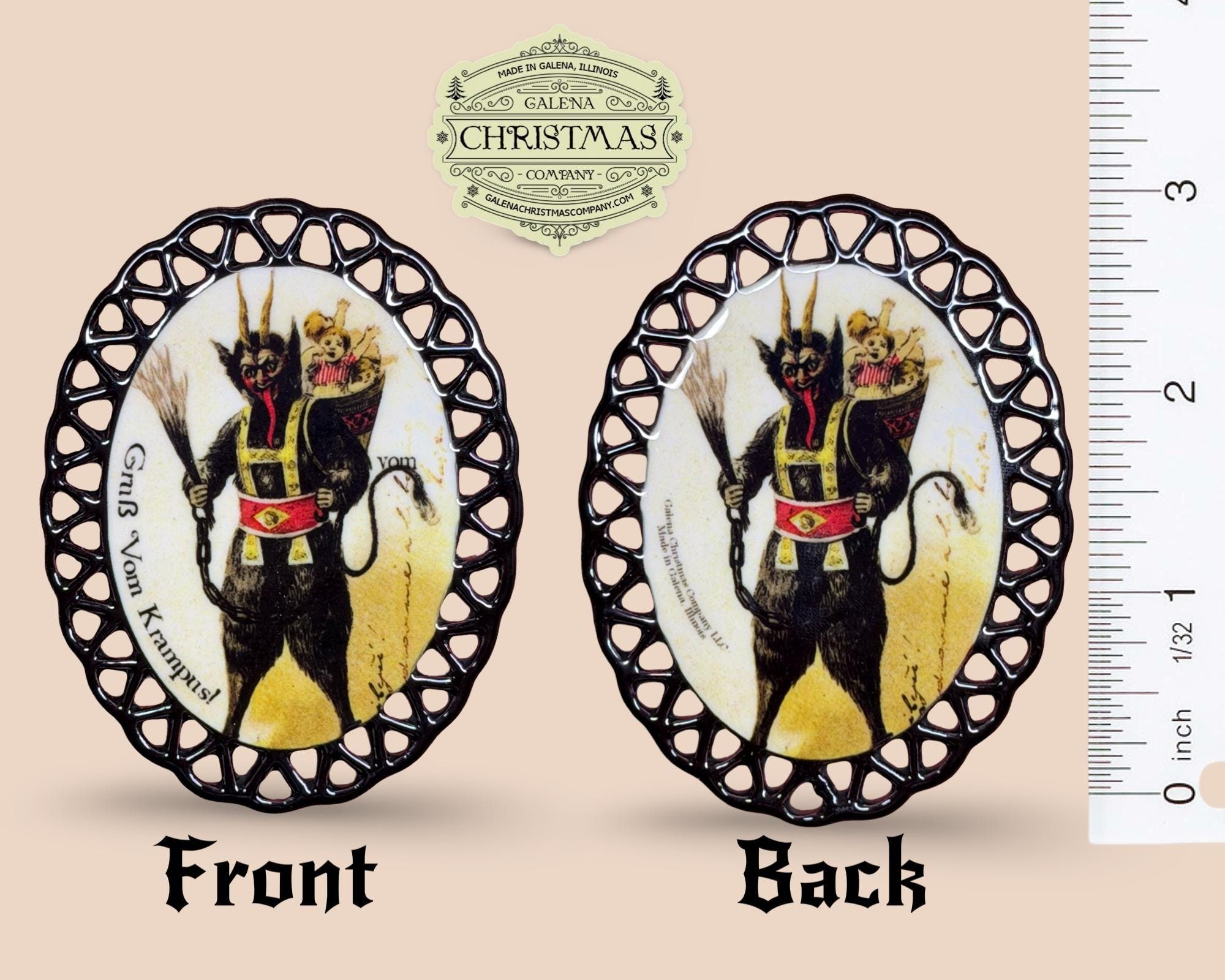 Krampus / gruß vom Krampus Holiday Ornament Black Oval Double-Sided 23-31, view 2