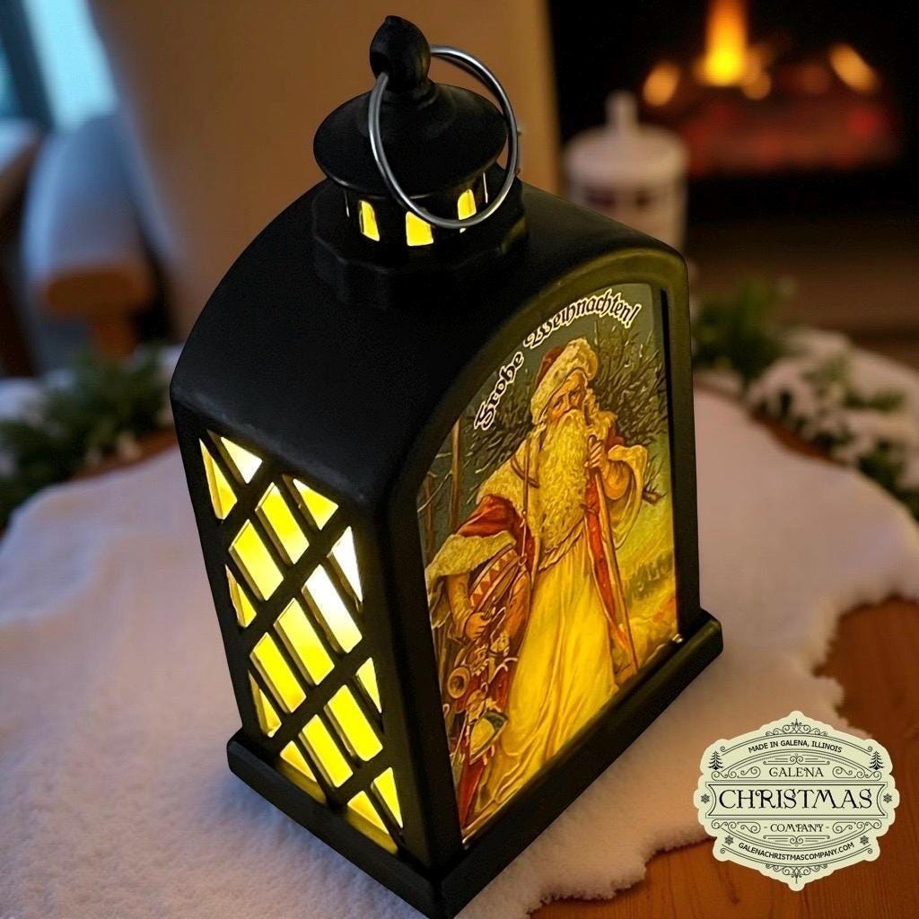 Krampus & St. Nicholas Lantern: Double-Sided LED Holiday Accent Lamp, view 4