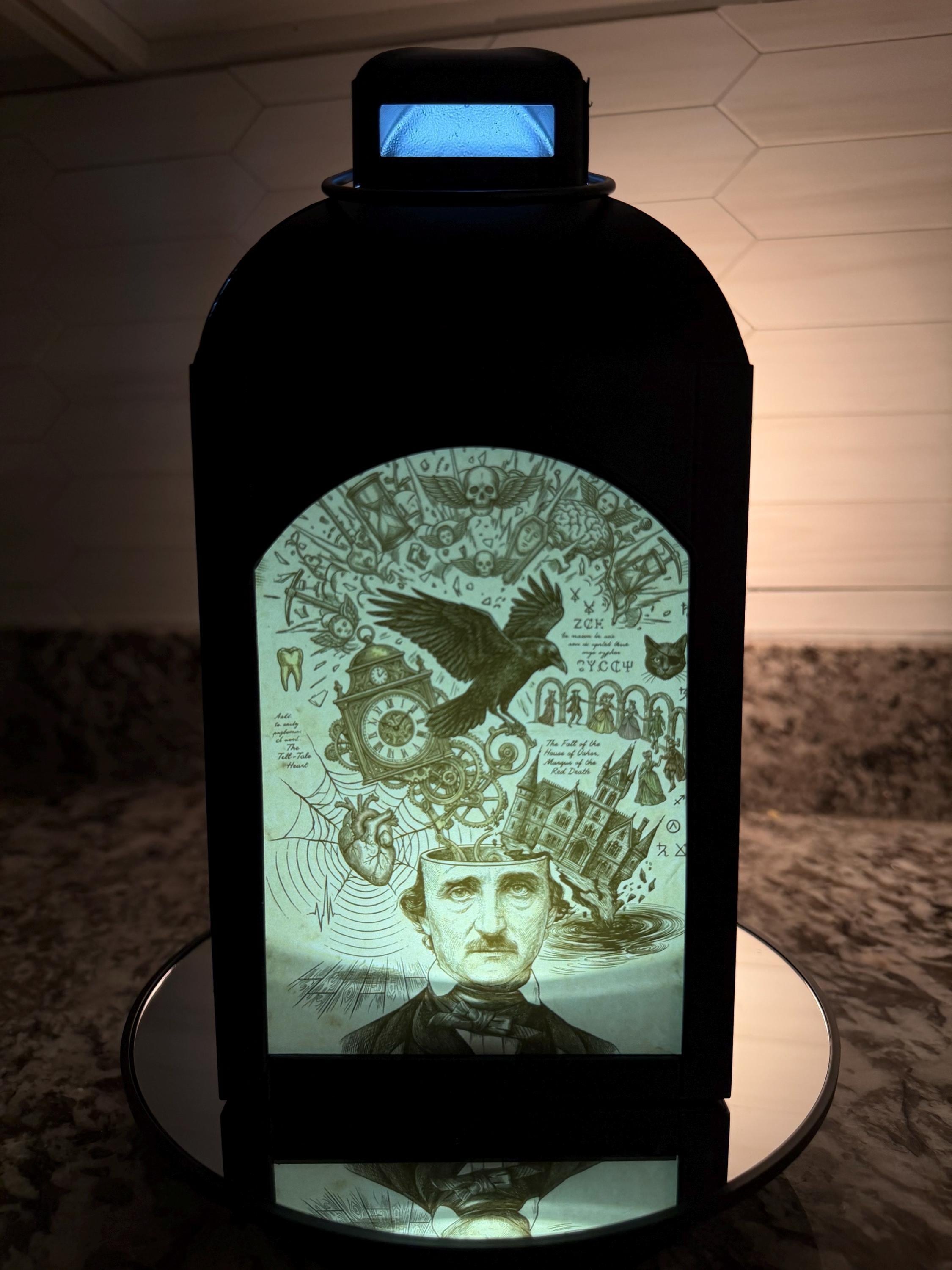 Limited Edition Edgar Allen Poe Raven LED Flame Lantern 0026EP, view 6