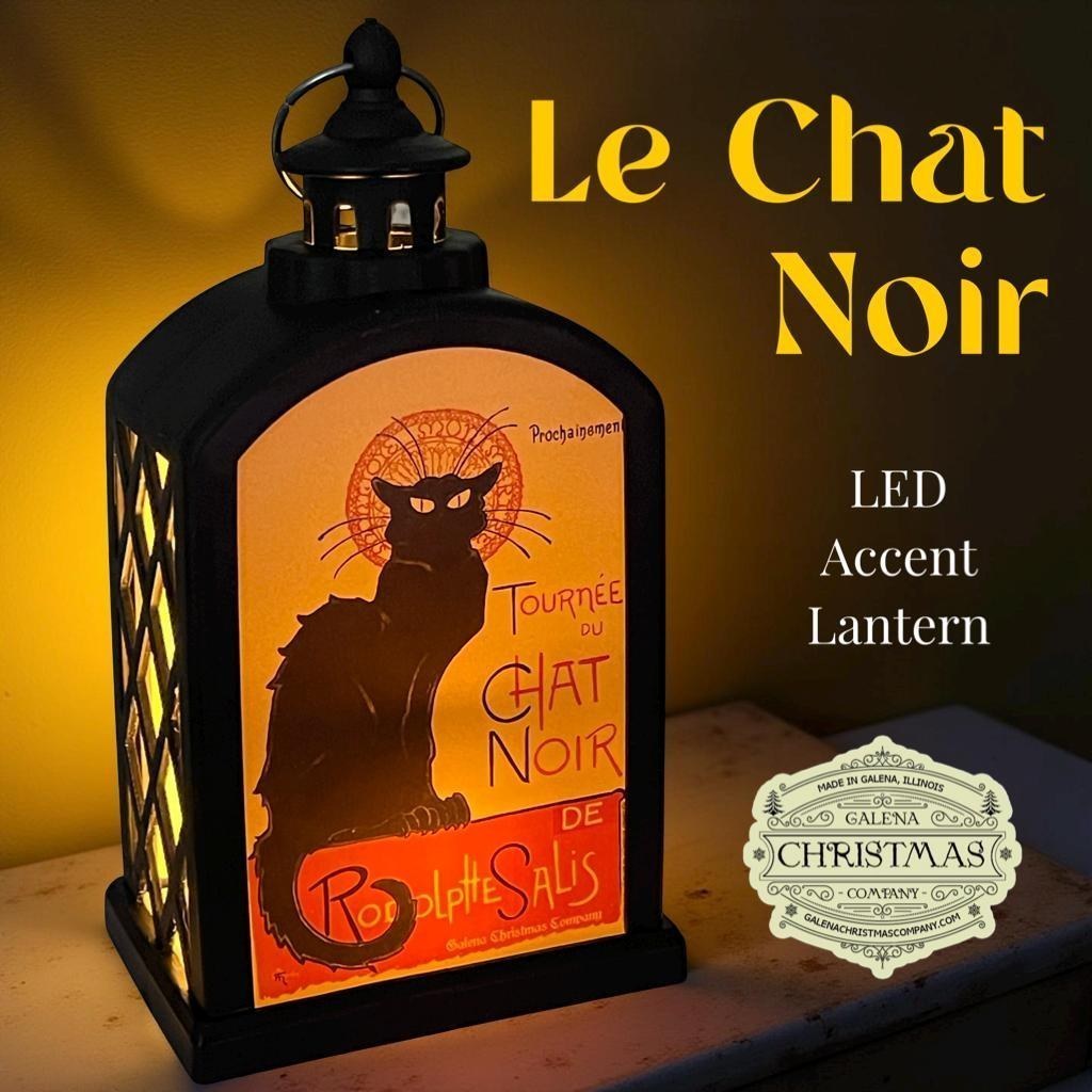 Le Chat Noir Lantern: Vintage Parisian Cabaret LED Light