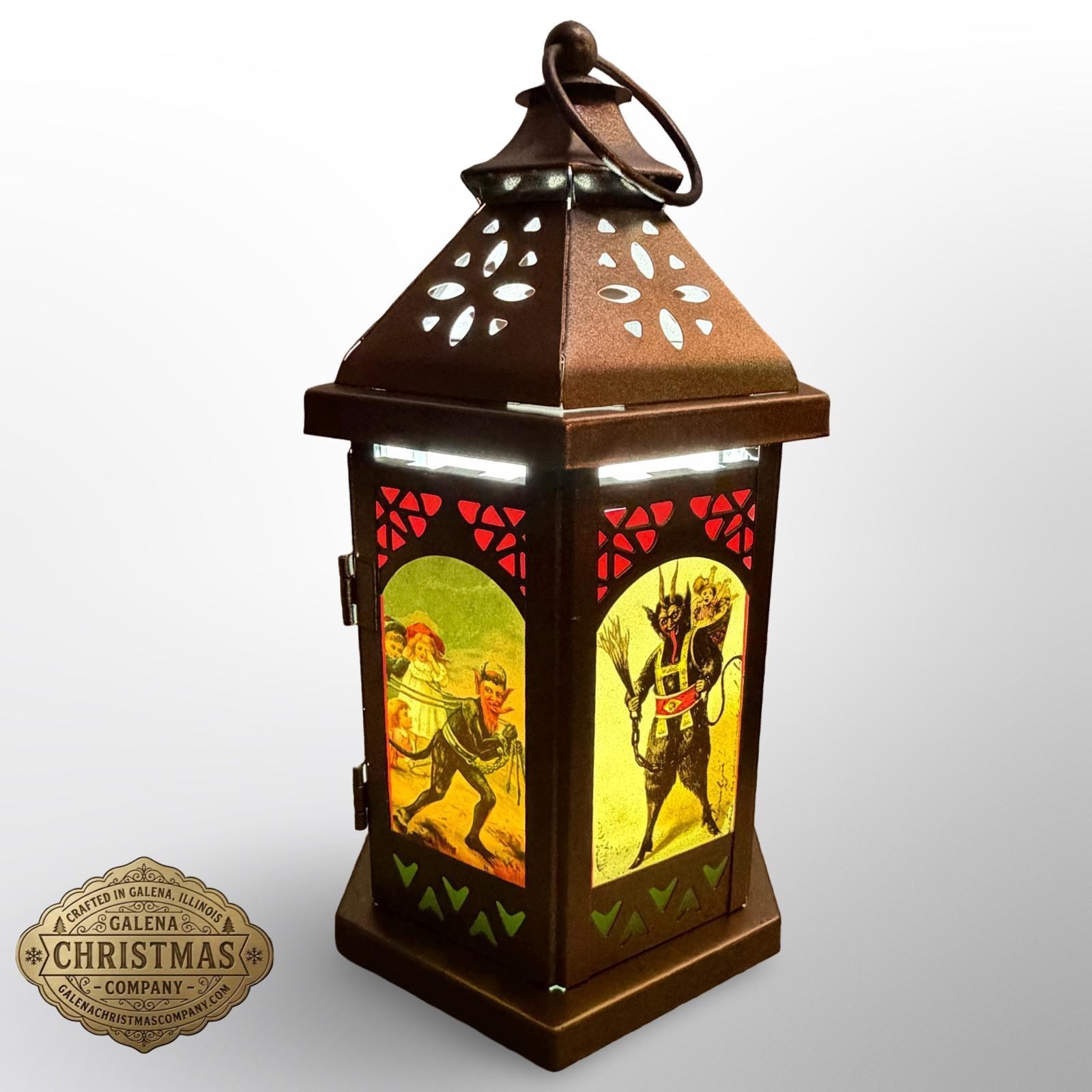 Krampus Metal / Glass 11 inch LED Accent Lantern KP2026, view 7