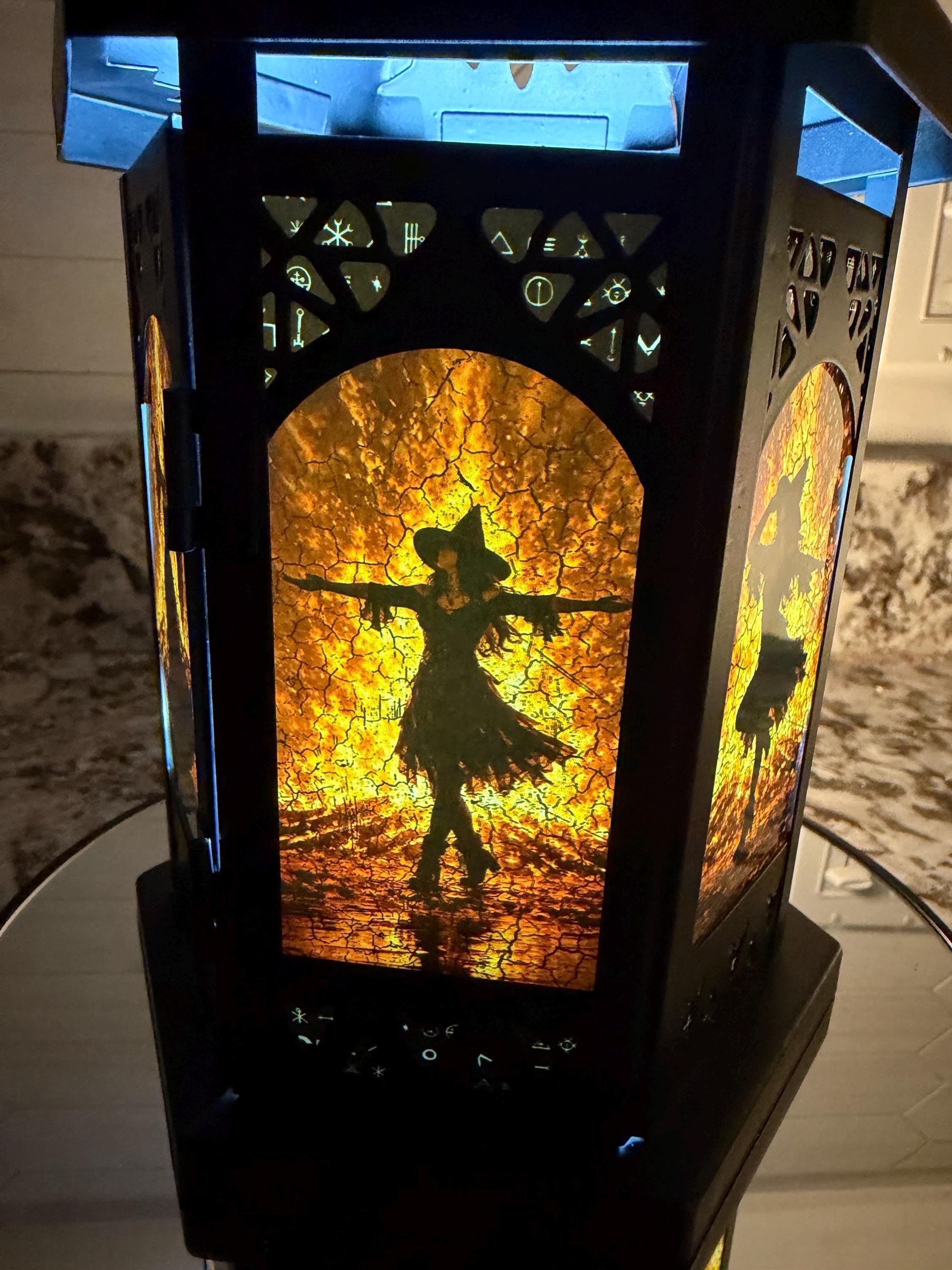 Witches Dance Metal / Glass 11 inch LED Accent Lantern WD20261, view 3