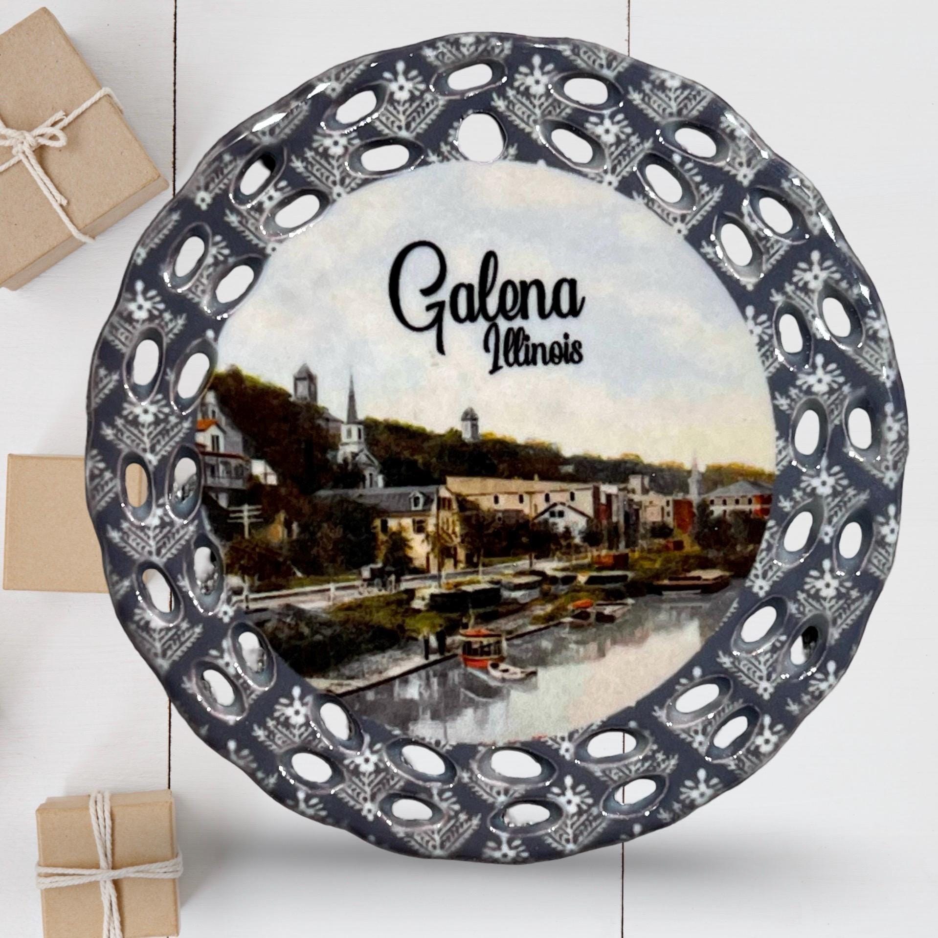 Galena Illinois Christmas Holiday Ornament Grey Double-Sided R24/004