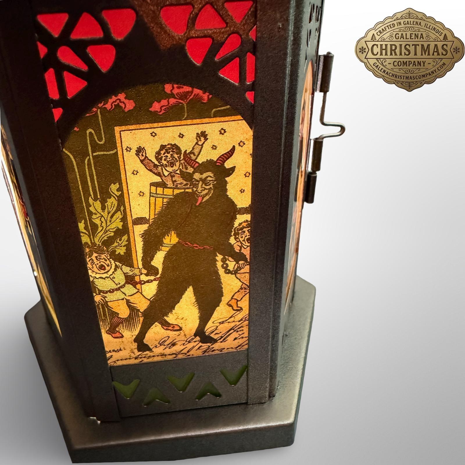 Krampus Metal / Glass 11 inch LED Accent Lantern KP2026, view 5