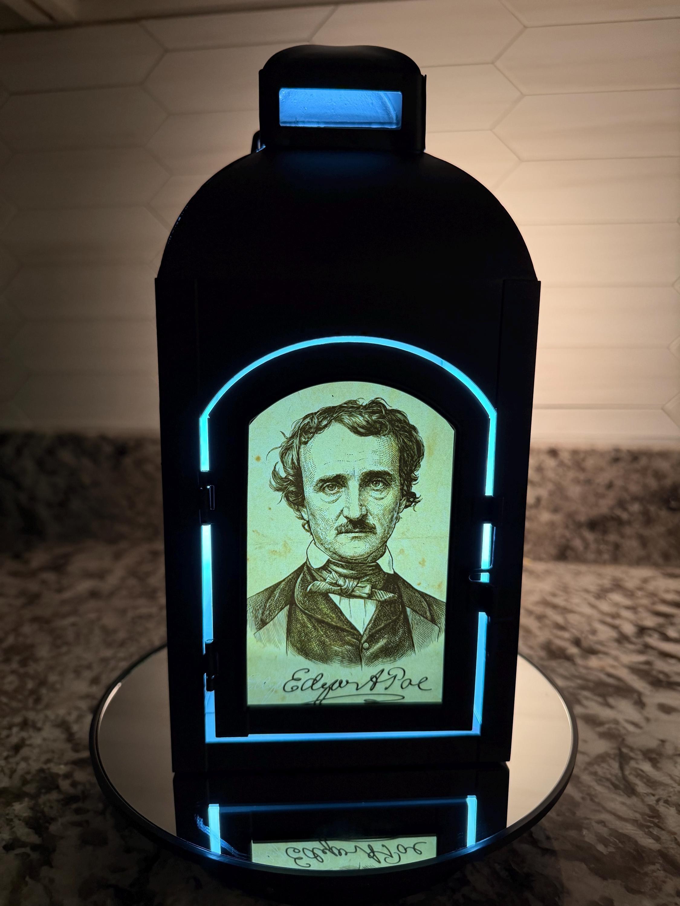 Limited Edition Edgar Allen Poe Raven LED Flame Lantern 0026EP, view 3