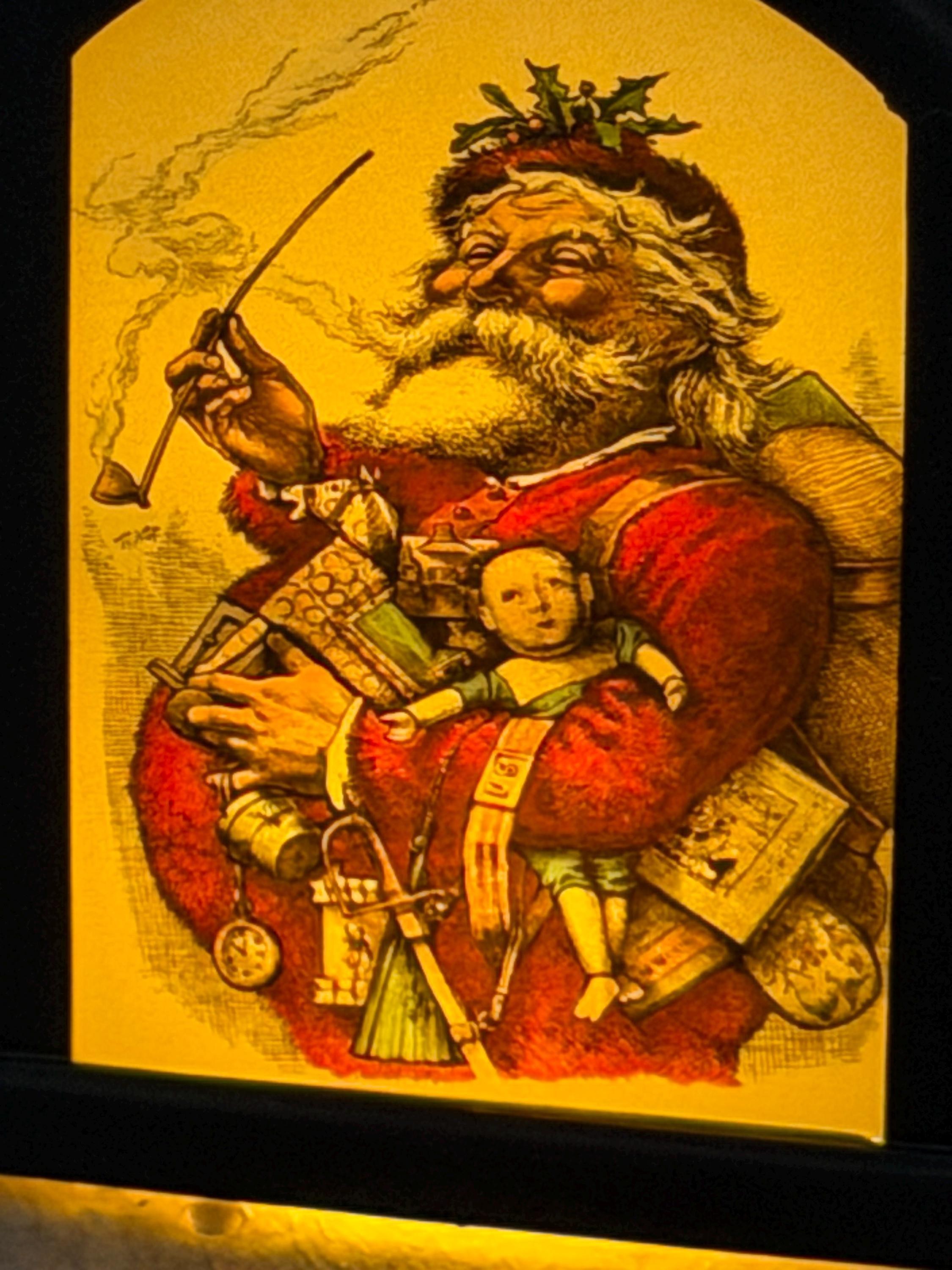 St. Nicholas 6-Inch LED Accent Lantern – Featuring Vintage Thomas Nast Christmas Art NASR/001, view 4