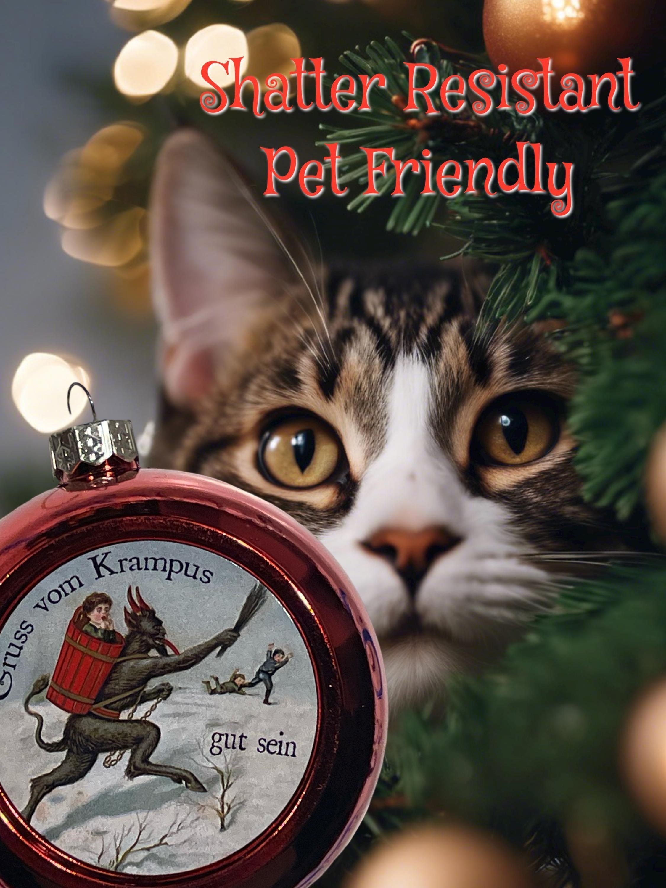 Krampus / Gruss Vom Krampus Holiday Ornament Red Single-Sided 3-inch Round /KRA24P-01, view 4
