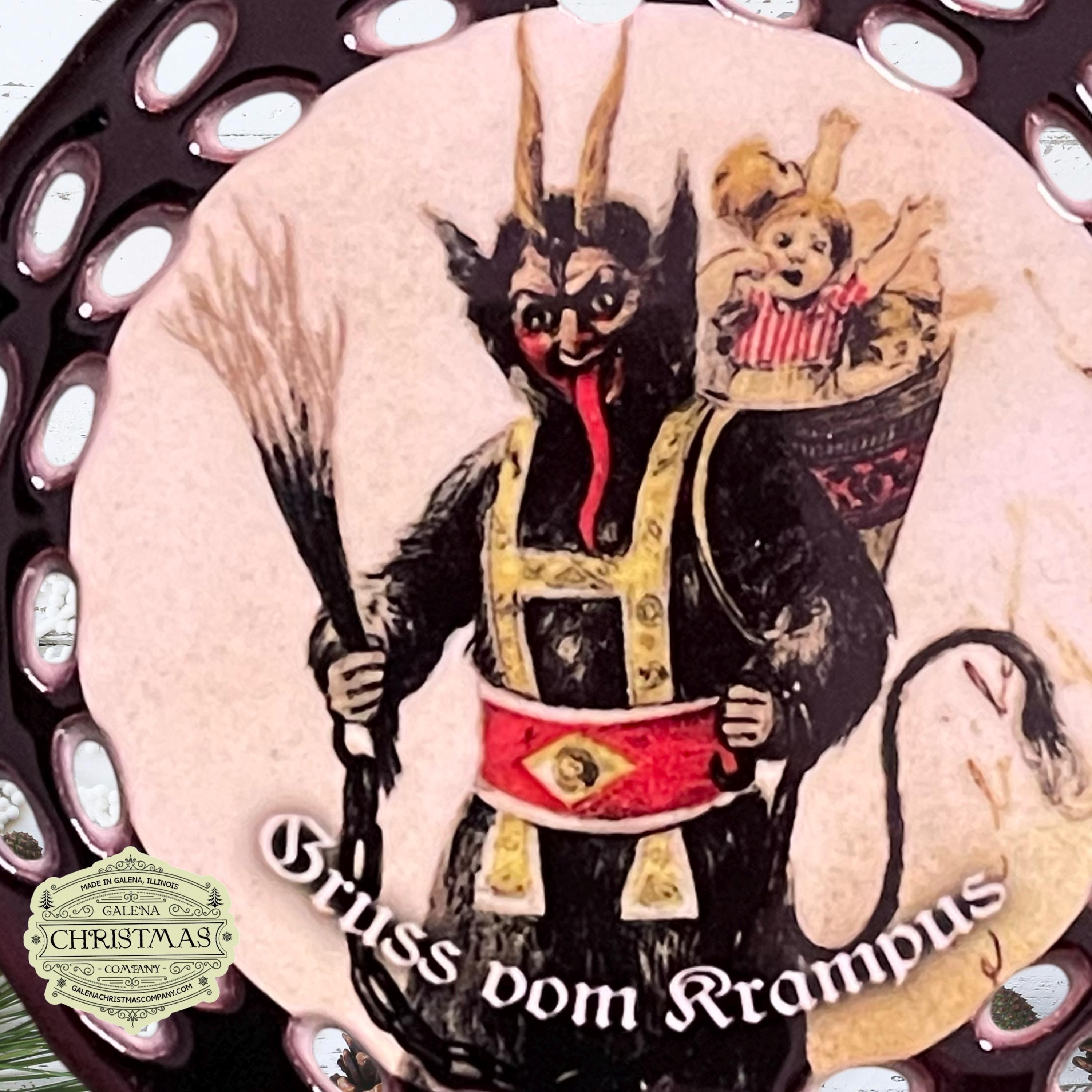 Krampus / Gruss Vom Krampus Holiday Ornament Black Double-Sided 3-inch Round /KRA24-01, view 3