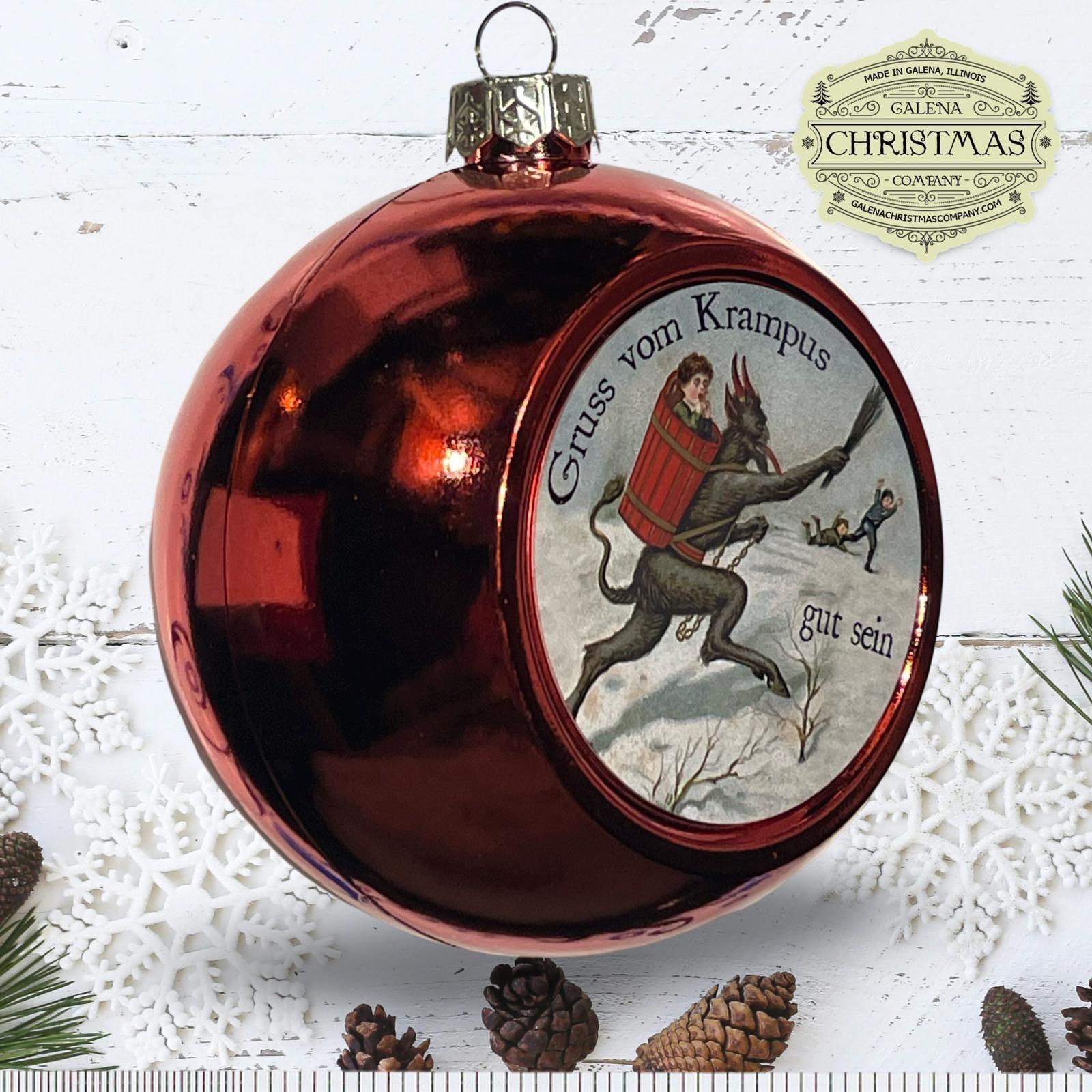 Krampus / Gruss Vom Krampus Holiday Ornament Red Single-Sided 3-inch Round /KRA24P-01, view 2