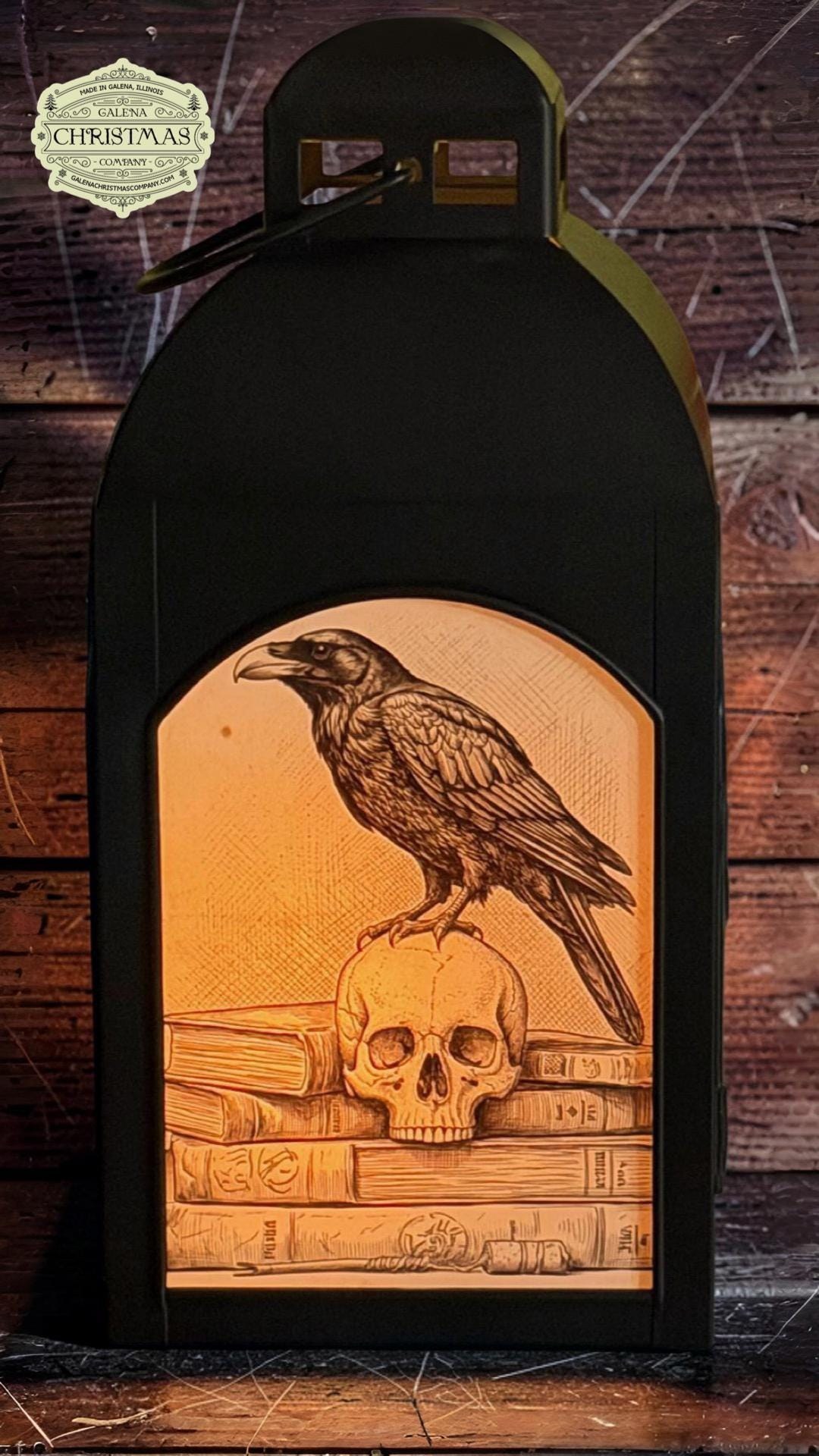 Limited Edition Edgar Allen Poe Raven LED Flame Lantern 0026EP, view 8