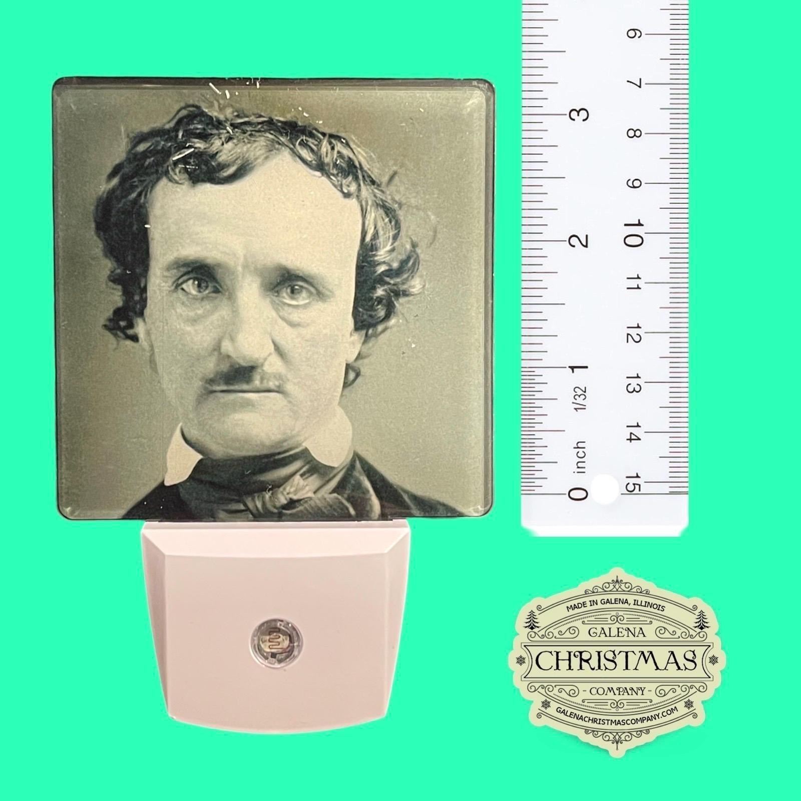 Edgar Allan Poe Nightlight – Unique 3-1/4" Square Literary Home Décor, view 2