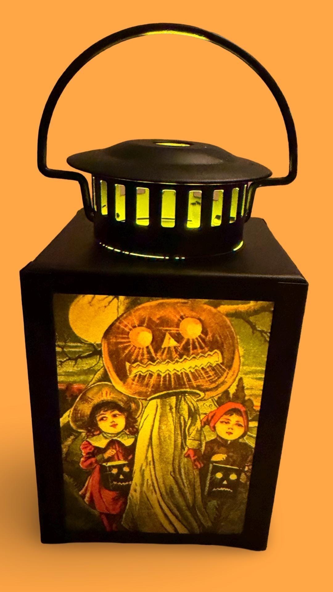Vintage Style Merry Halloween Lantern LED Holiday Accent Lamp 4-inch / HAL/0126, view 4
