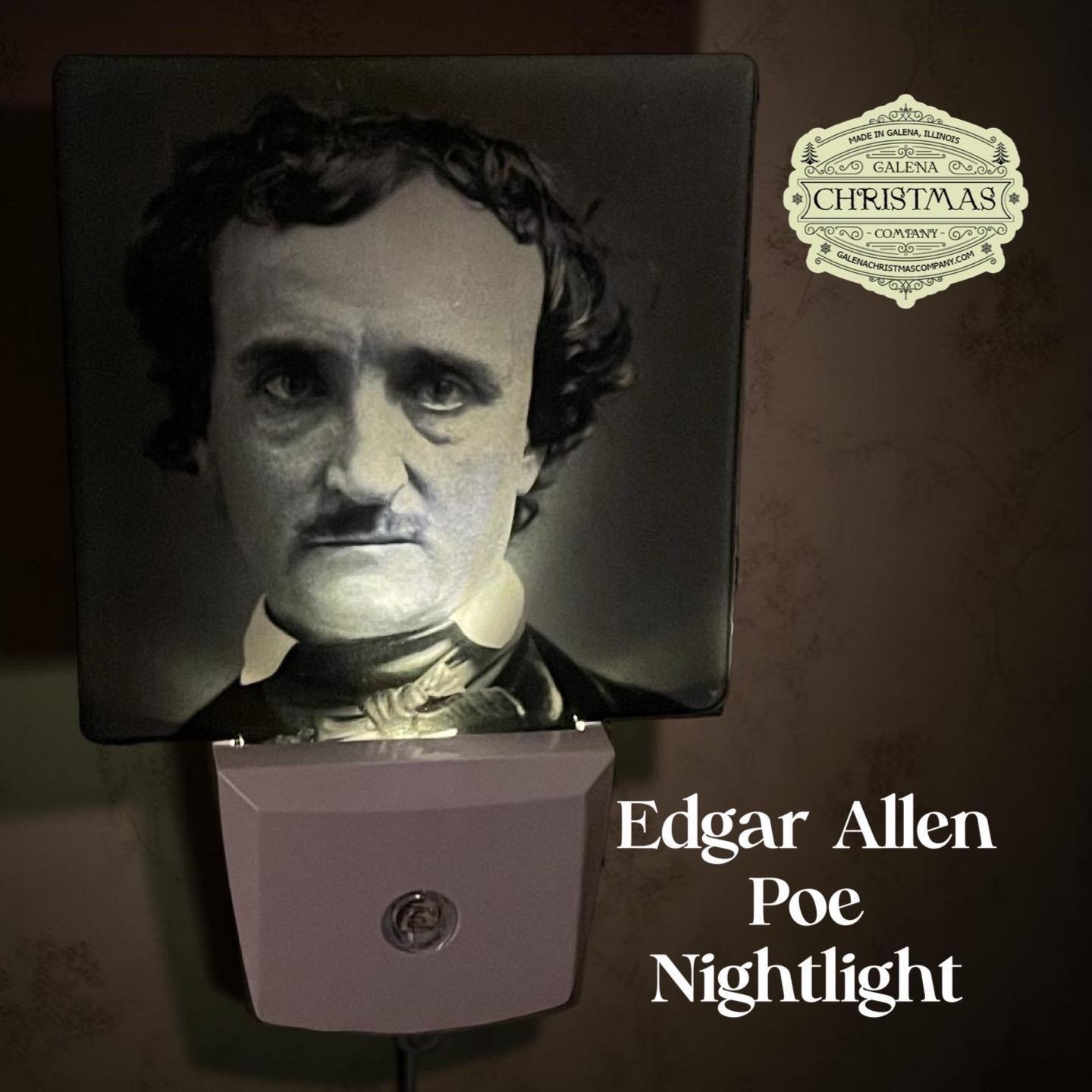 Edgar Allan Poe Nightlight – Unique 3-1/4" Square Literary Home Décor