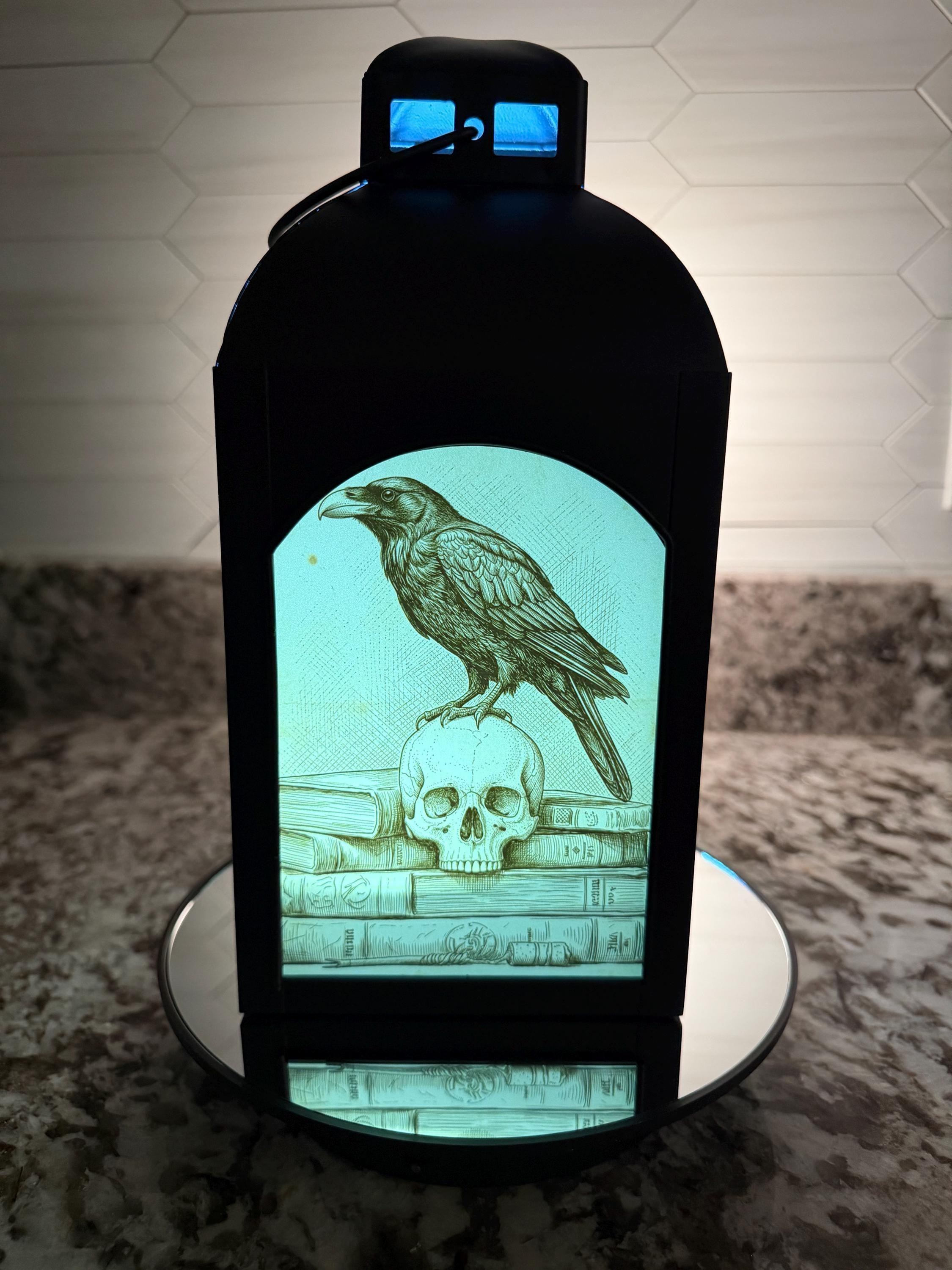 Limited Edition Edgar Allen Poe Raven LED Flame Lantern 0026EP, view 7