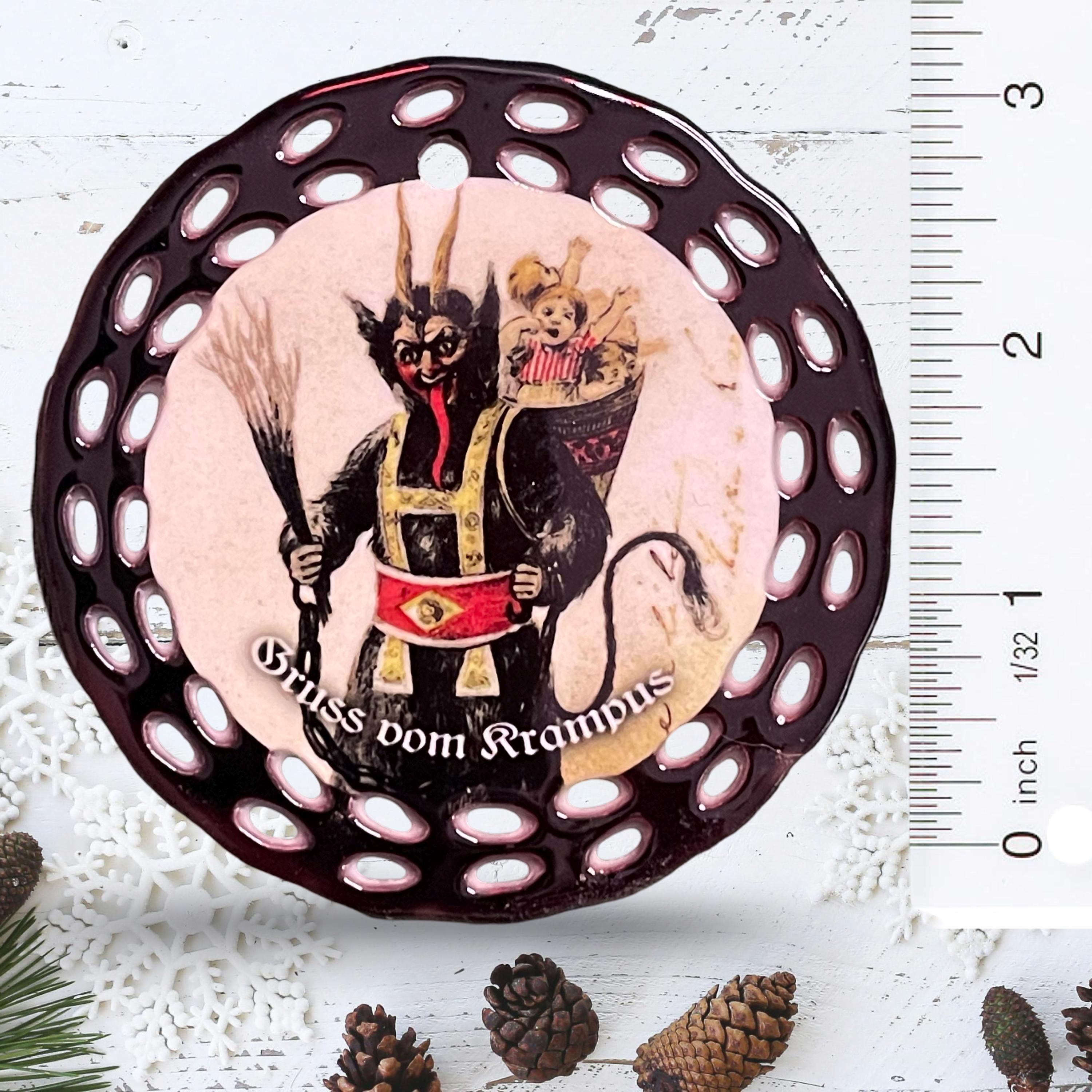 Krampus / Gruss Vom Krampus Holiday Ornament Black Double-Sided 3-inch Round /KRA24-01, view 2