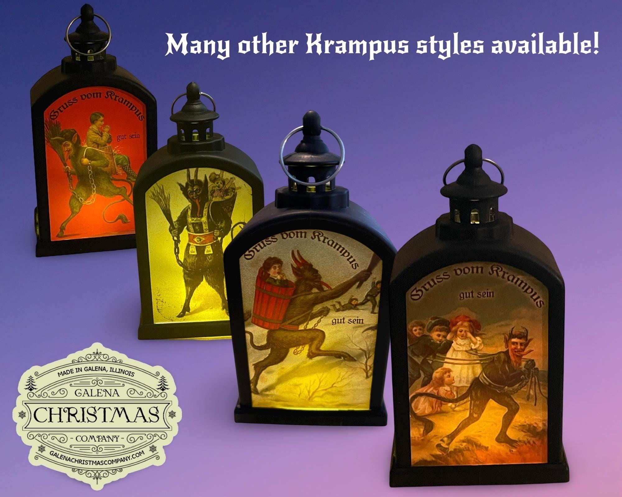 Krampus & St. Nicholas Lantern: Double-Sided LED Holiday Accent Lamp, view 6