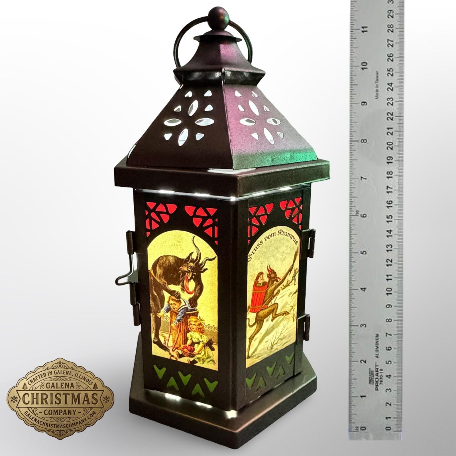 Krampus Metal / Glass 11 inch LED Accent Lantern KP2026, view 3