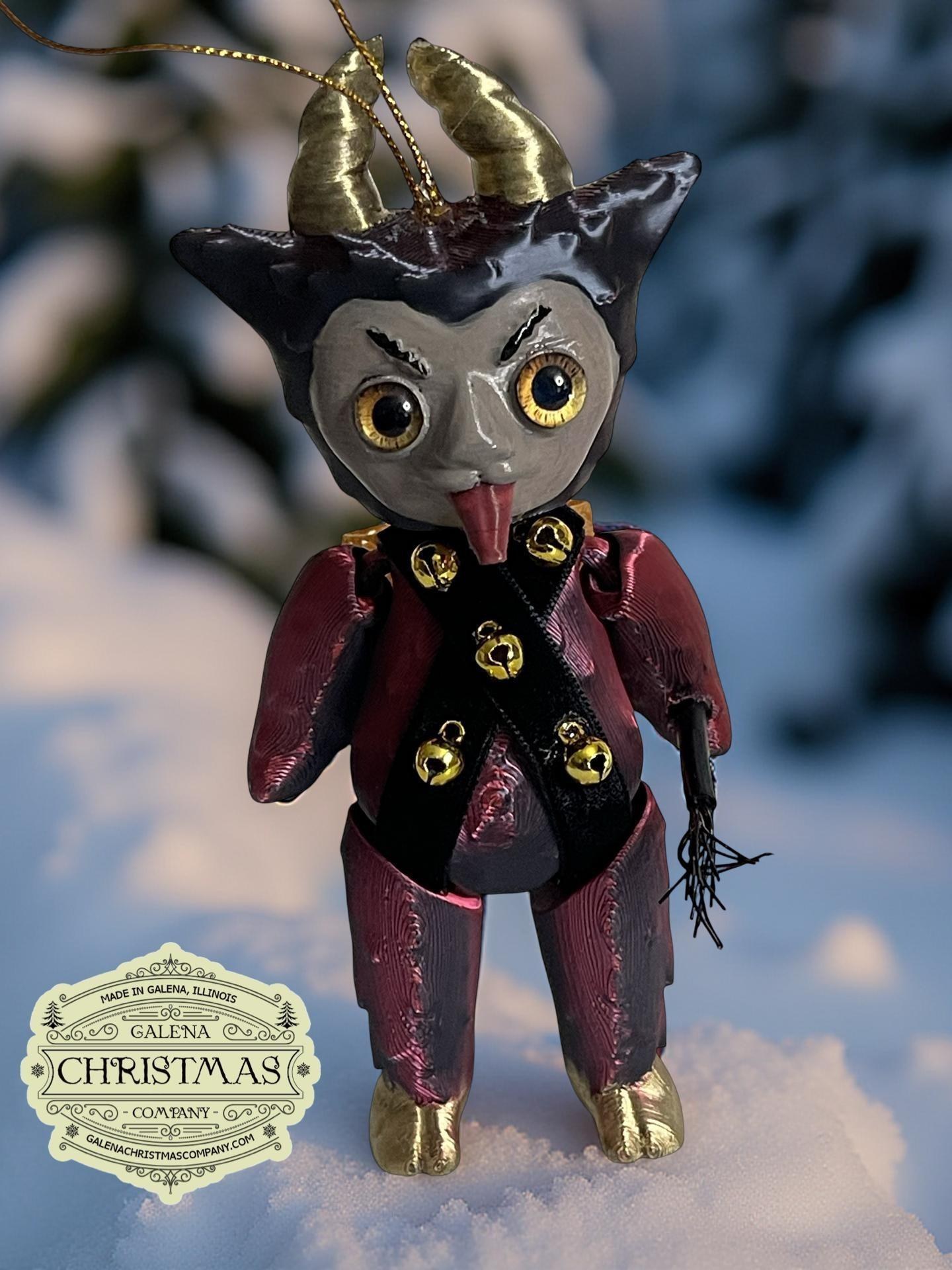 Lil Krampus 6-inch Ornament – Holiday Enforcer with Horns and Attitude 2-tone Black Red LK006