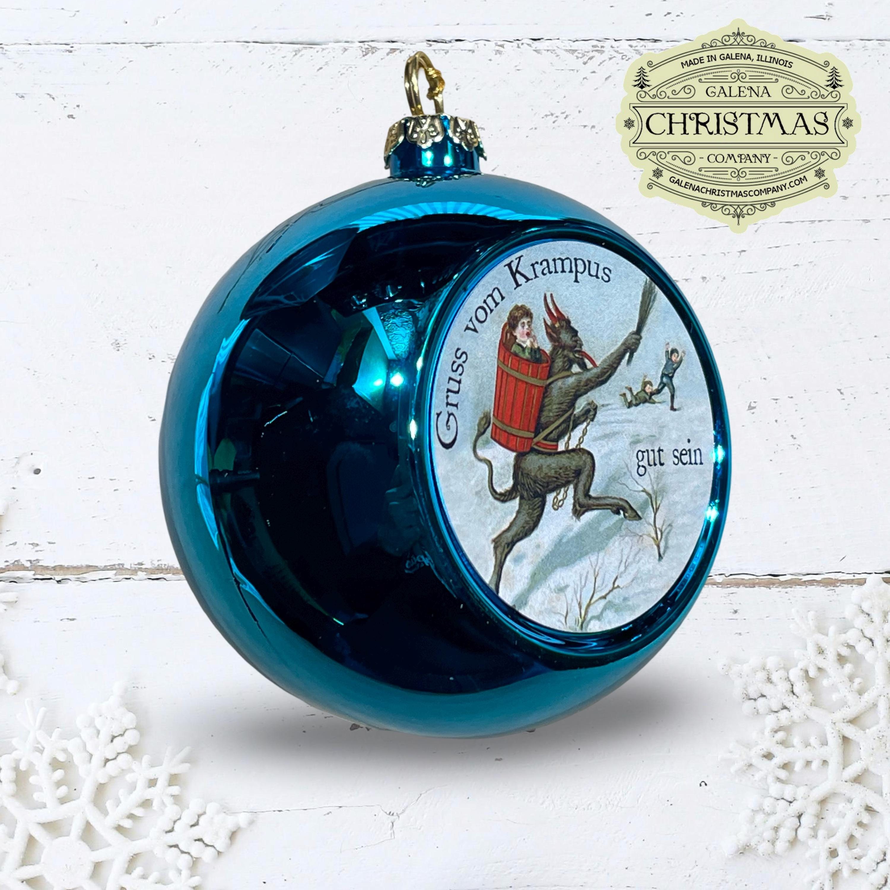 Krampus / Gruss Vom Krampus Holiday Ornament Blue Single-Sided 3-inch Round /KRA24P-05, view 2