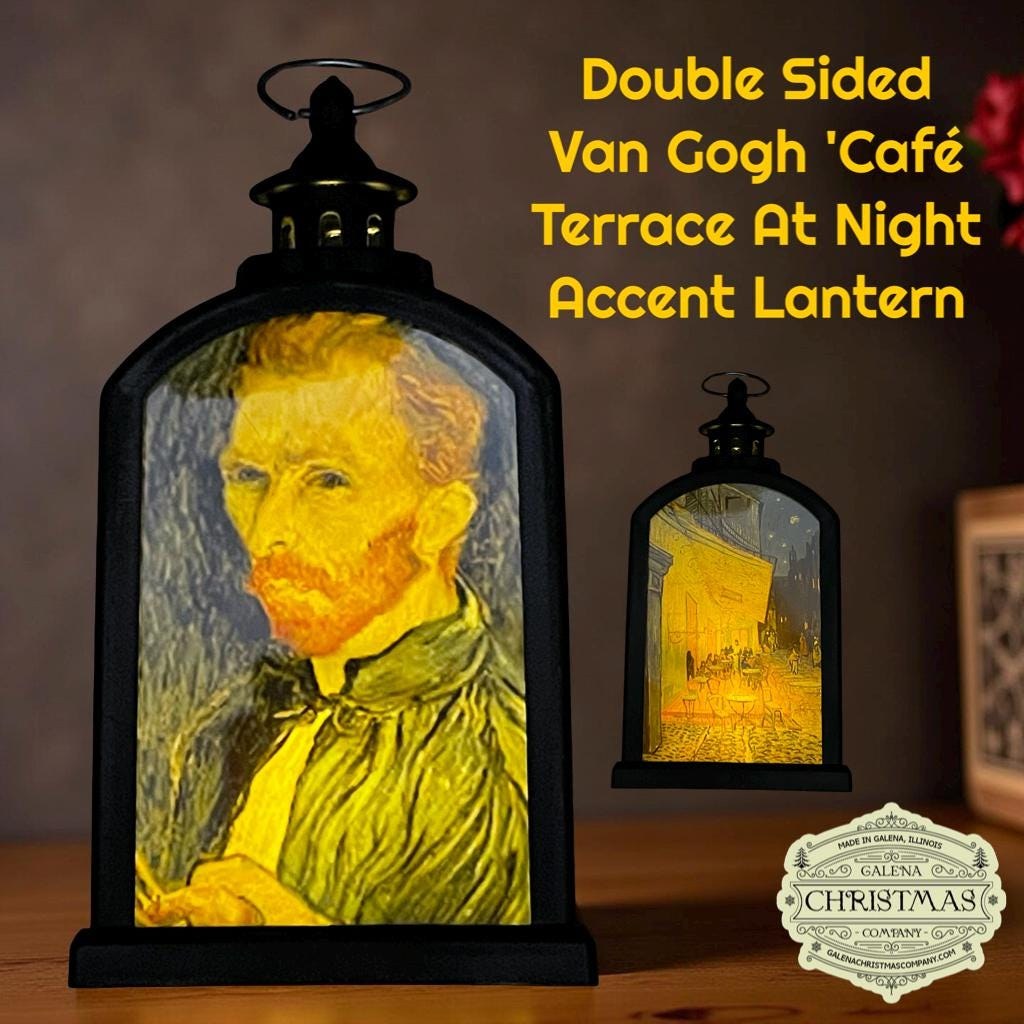 Vincent van Gogh Accent Lantern – Café Terrace at Night Double-Sided LED Lantern/ VV25/001