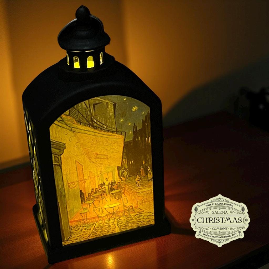 Vincent van Gogh Accent Lantern – Café Terrace at Night Double-Sided LED Lantern/ VV25/001, view 5