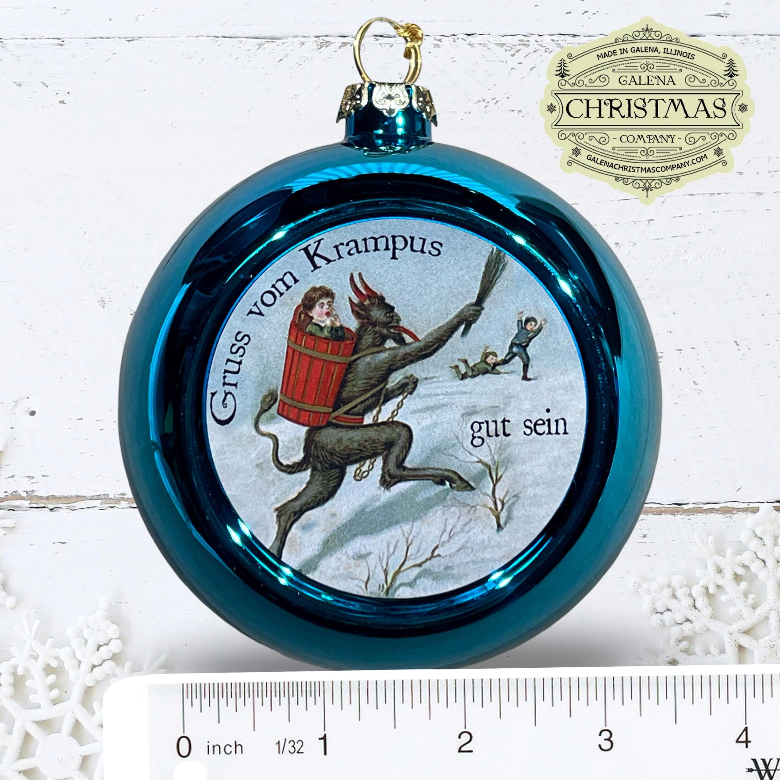 Krampus / Gruss Vom Krampus Holiday Ornament Blue Single-Sided 3-inch Round /KRA24P-05, view 3
