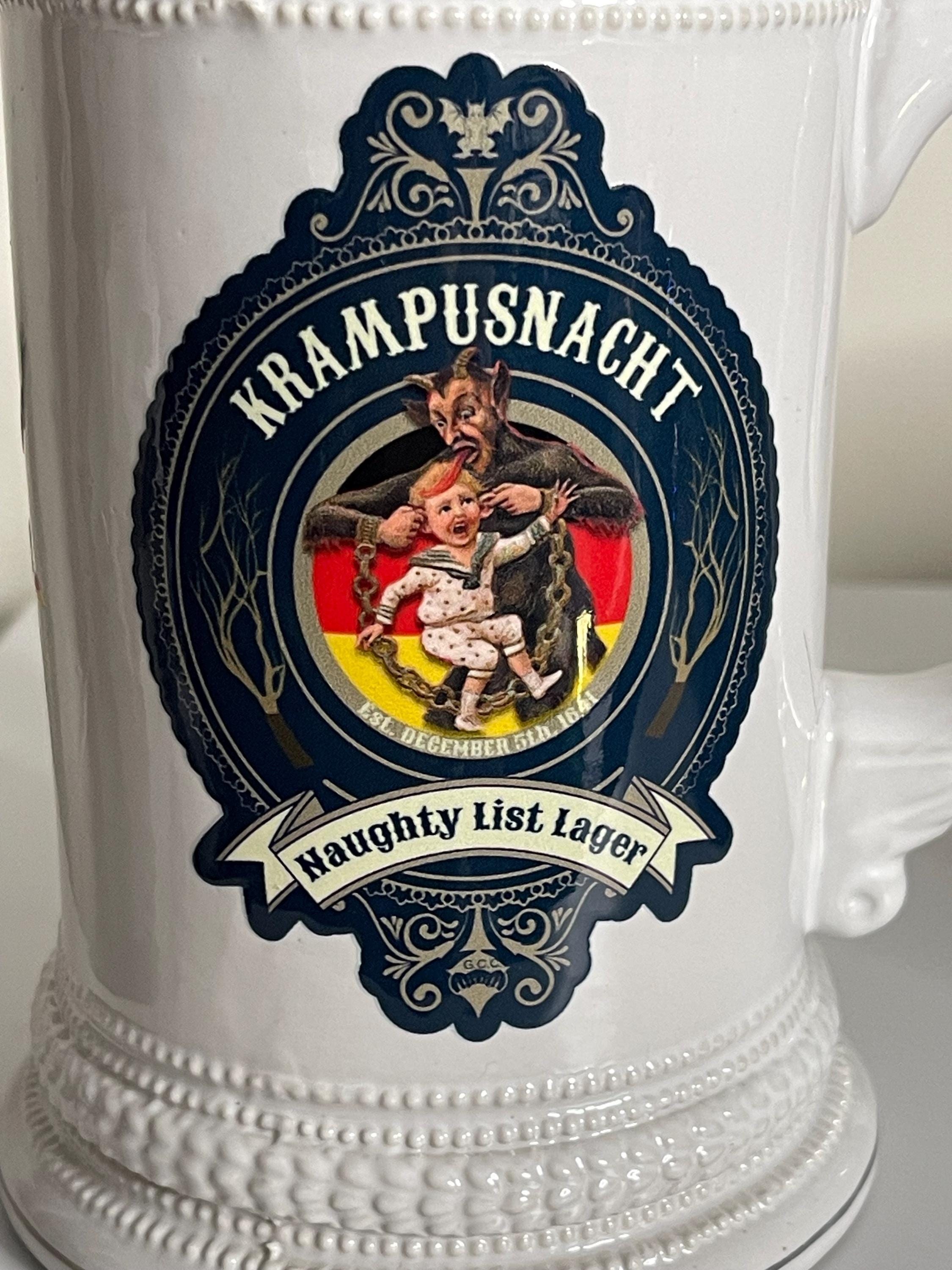 Krampus Krampusnacht Beer Stein: Vintage Style 22 oz Ale Mug, view 2