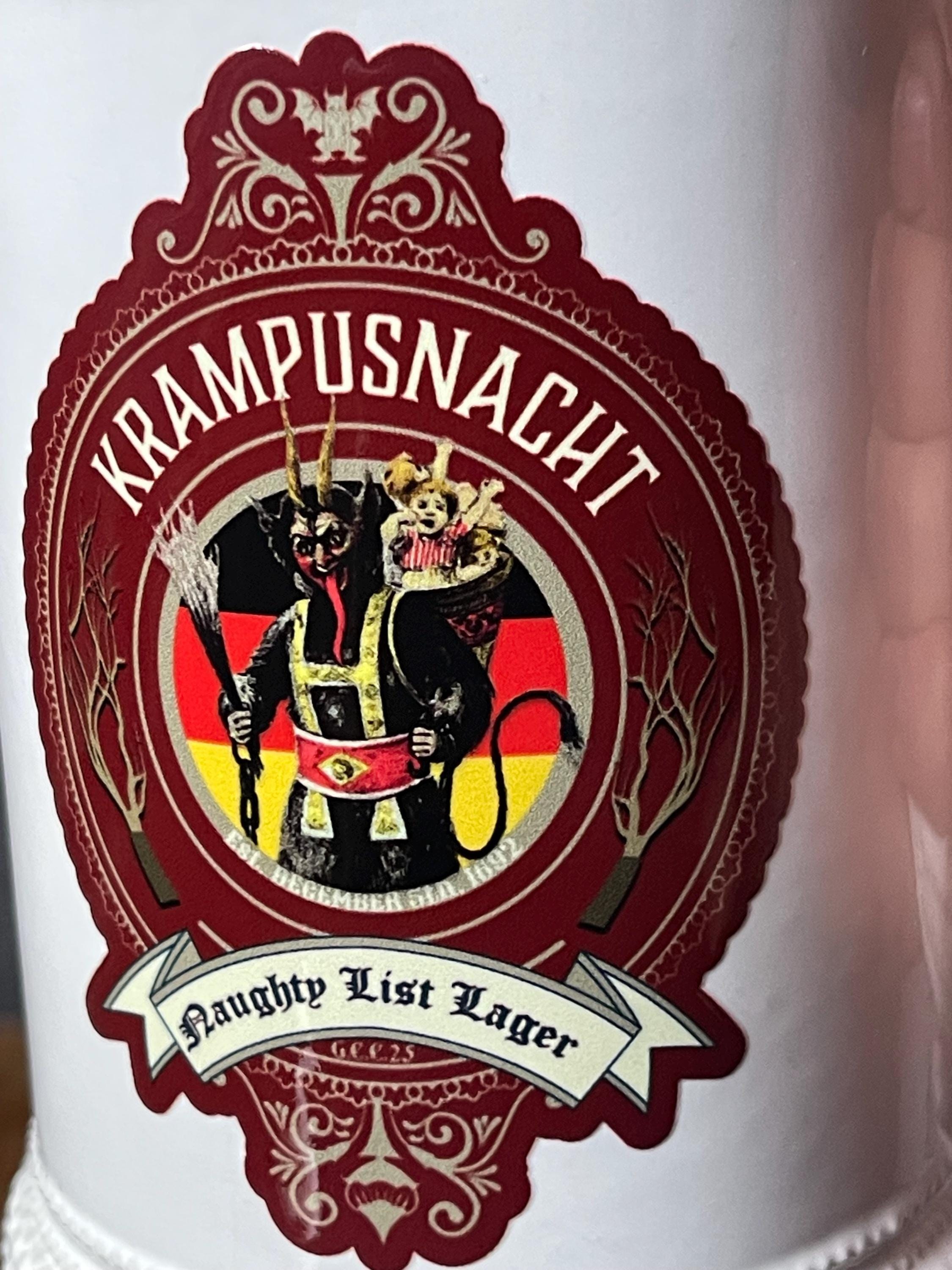 Krampusnacht Beer Stein: 22 oz Vintage Style German Ale Stein, view 3