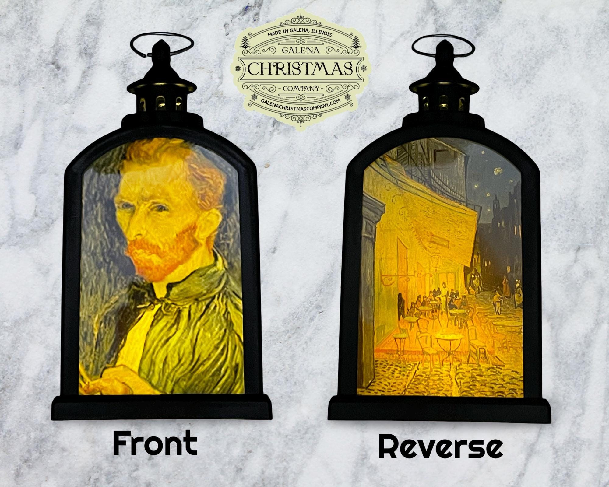 Vincent van Gogh Accent Lantern – Café Terrace at Night Double-Sided LED Lantern/ VV25/001, view 2