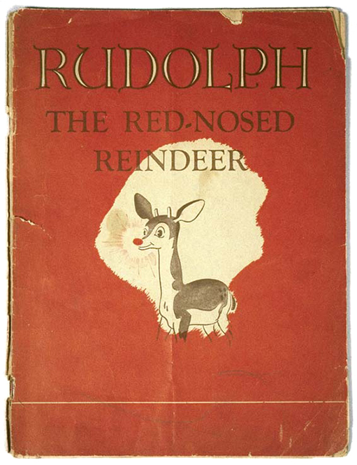 Cover of the original 1939 Montgomery Ward Rudolph the Red-Nosed Reindeer booklet, illustrated by Denver Gillen