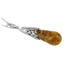 Honey amber pendant in a sterling silver setting
