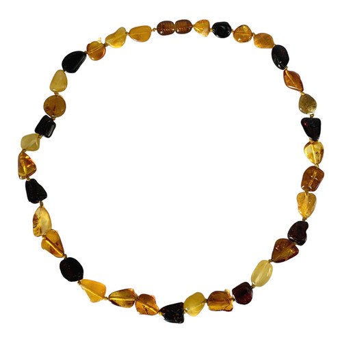 Multi-color Baltic amber bead necklace