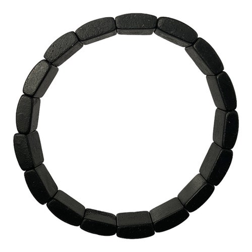 Opaque black Baltic amber bracelet showing a different natural amber character