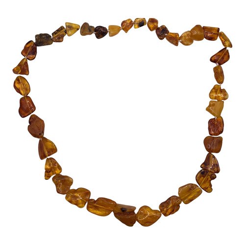 Natural Baltic amber bead necklace with varied color and internal texture