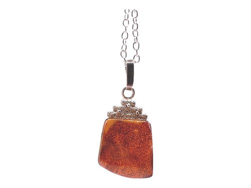 Vintage Amber Pendant: “Latvia #9"