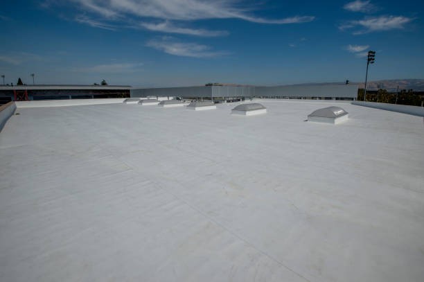 Large completed commercial roof coating project
