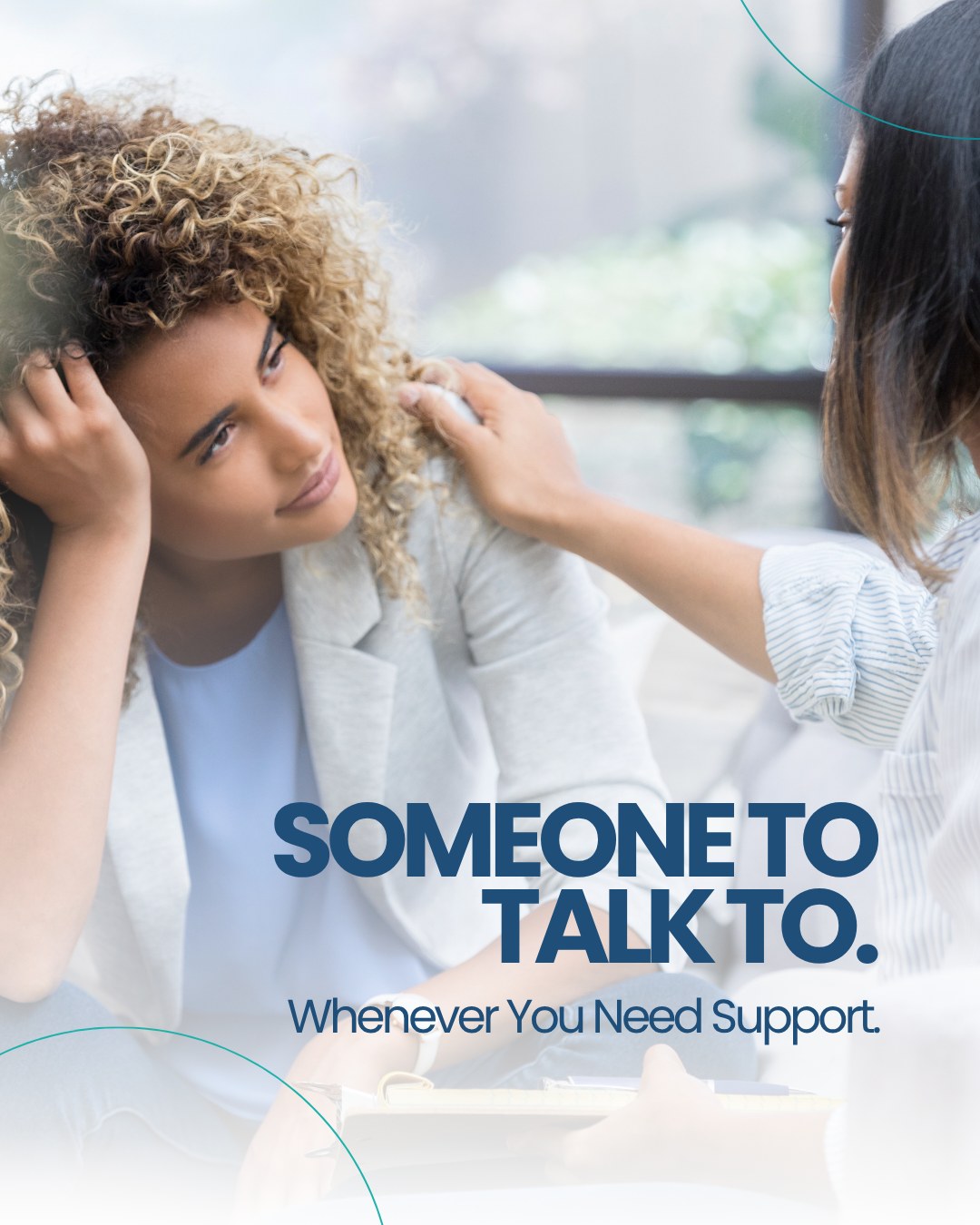 Two people having a supportive conversation