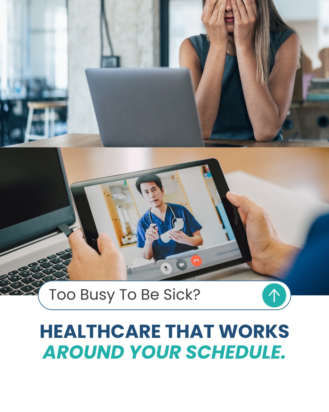 Person speaking with a clinician by video while feeling unwell
