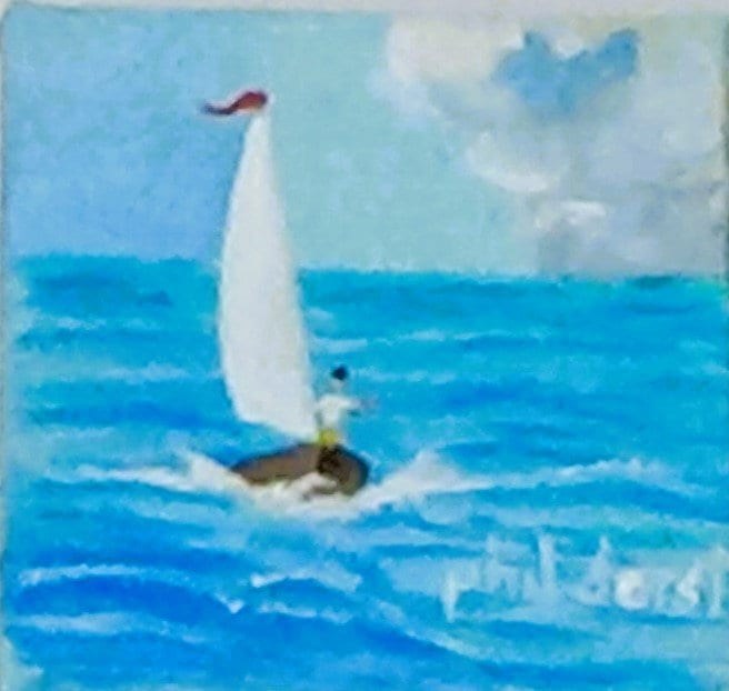 Sailboat on the sea, view 2